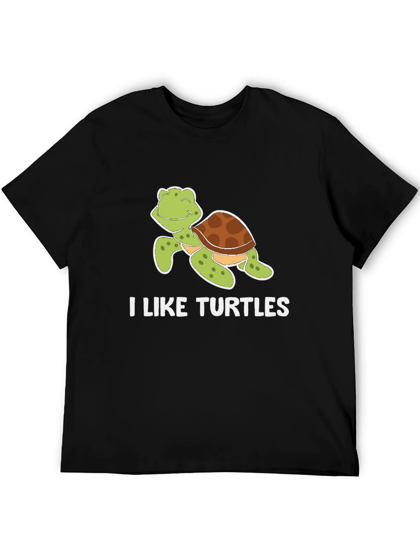 Black I Like Turtles T-Shirt view 5