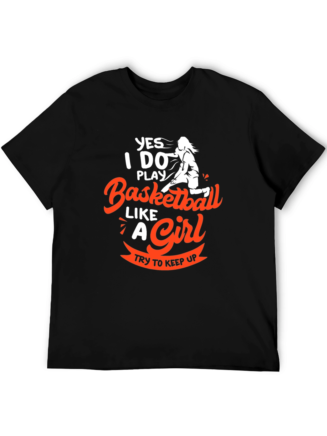 Black Basketball Like a Girl T-Shirt view 5
