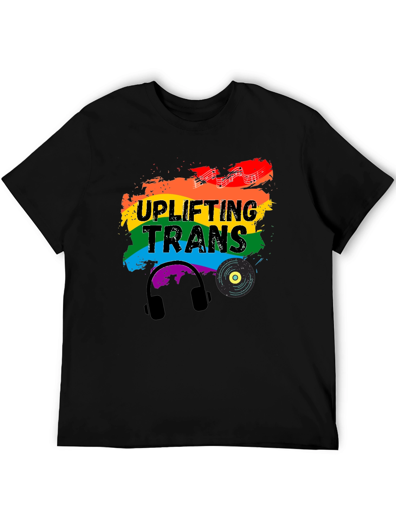 Black Uplifting Trans Pride T-Shirt view 5