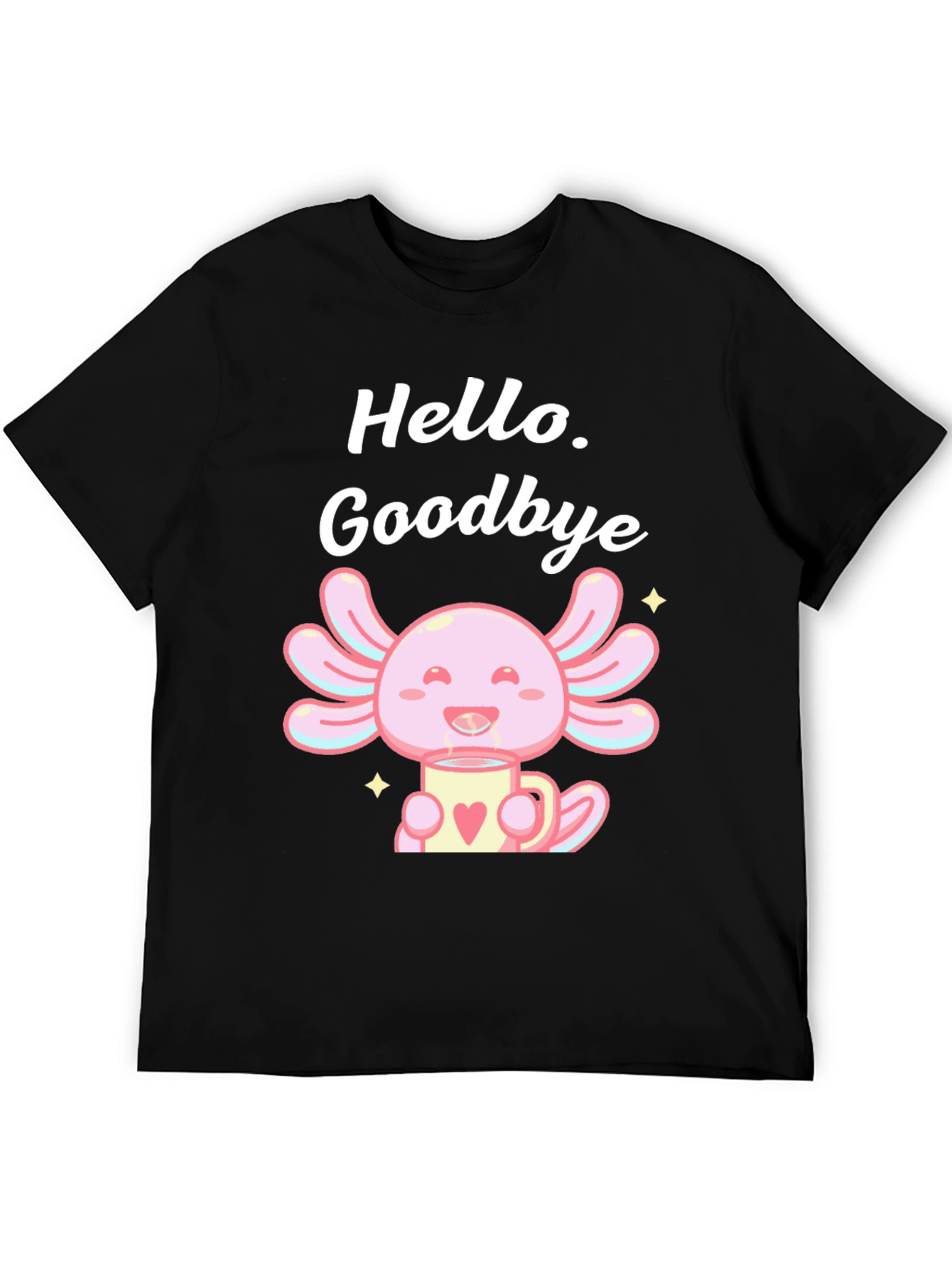 Black Hello Goodbye Axolotl T-Shirt view 5