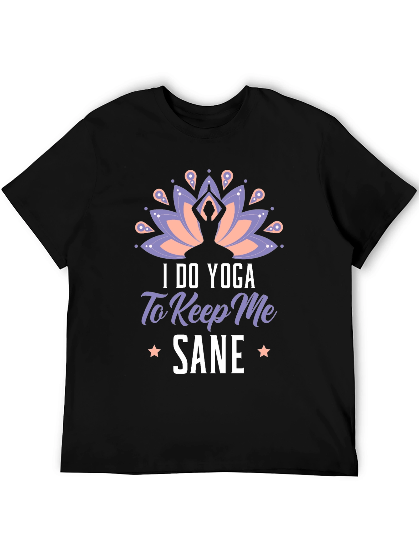 Black Yoga Sane Graphic Tee - Soft Black T-Shirt view 5