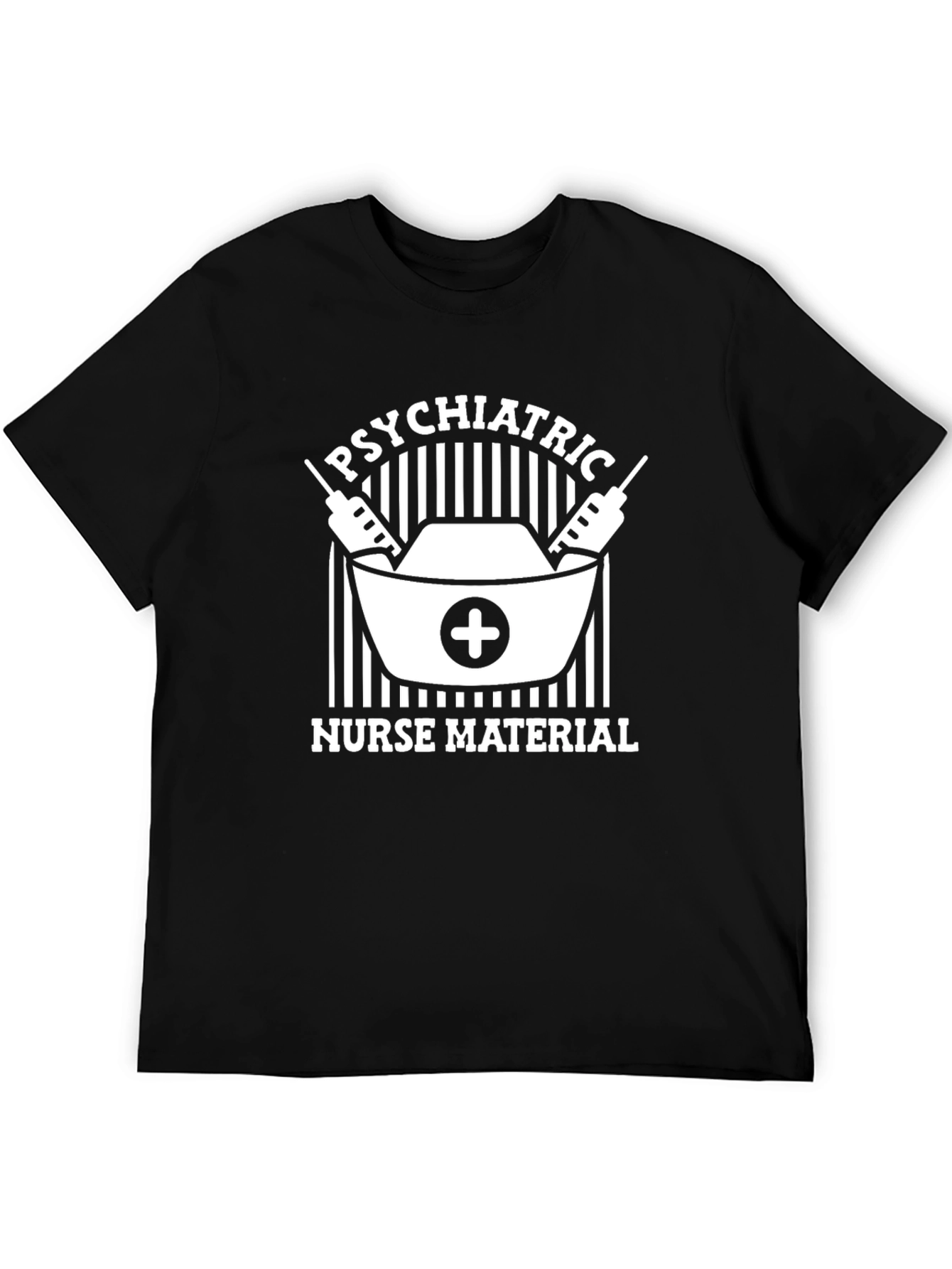 Black Psychiatric Nurse Material Black T-Shirt view 5