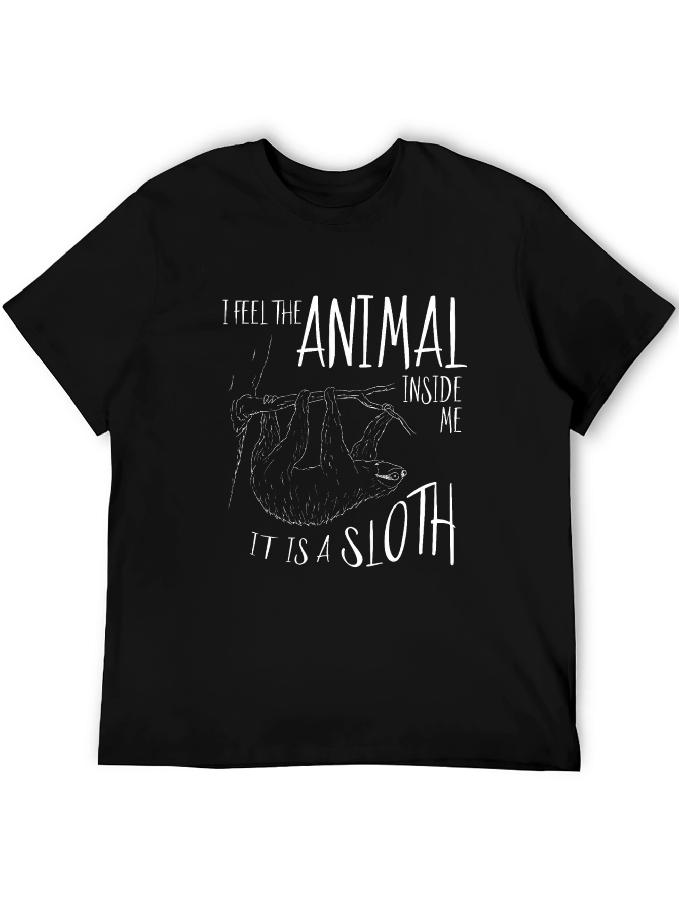Black Sloth Graphic Tee - "I Feel The Animal Inside" view 5