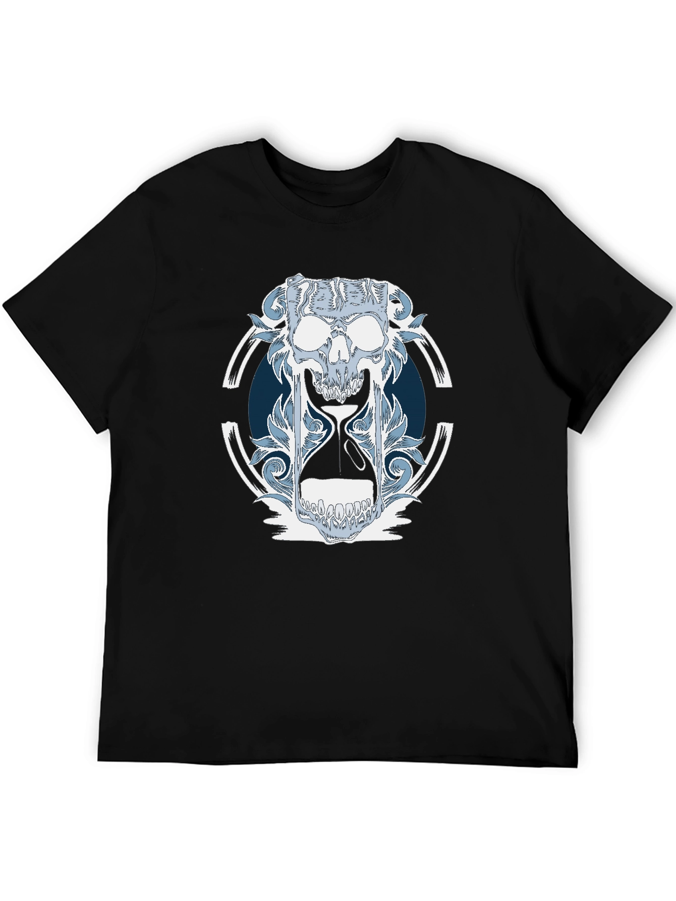 Black Skull Hourglass Graphic T-Shirt view 5