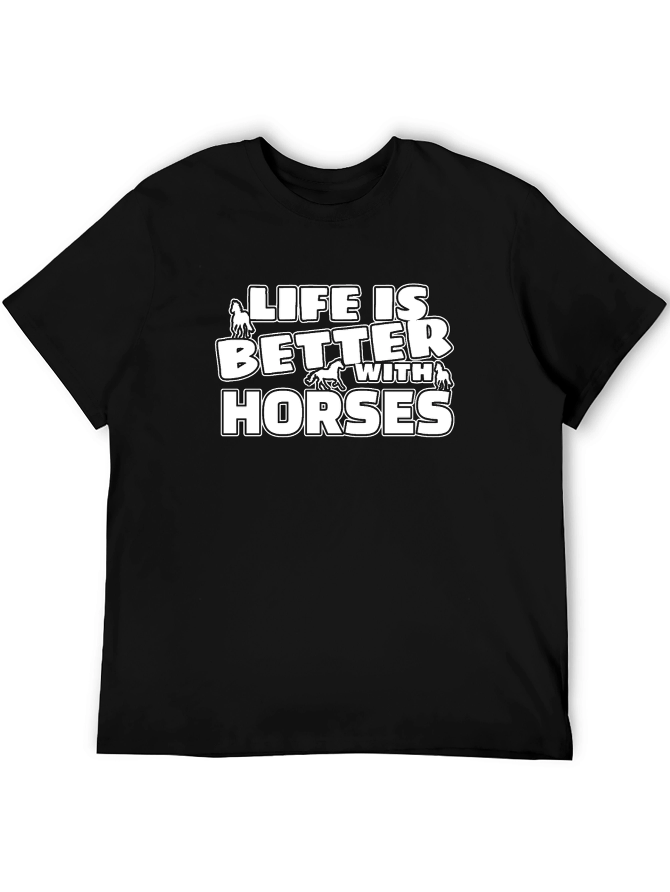 Black Life is Better with Horses Graphic Tee view 5