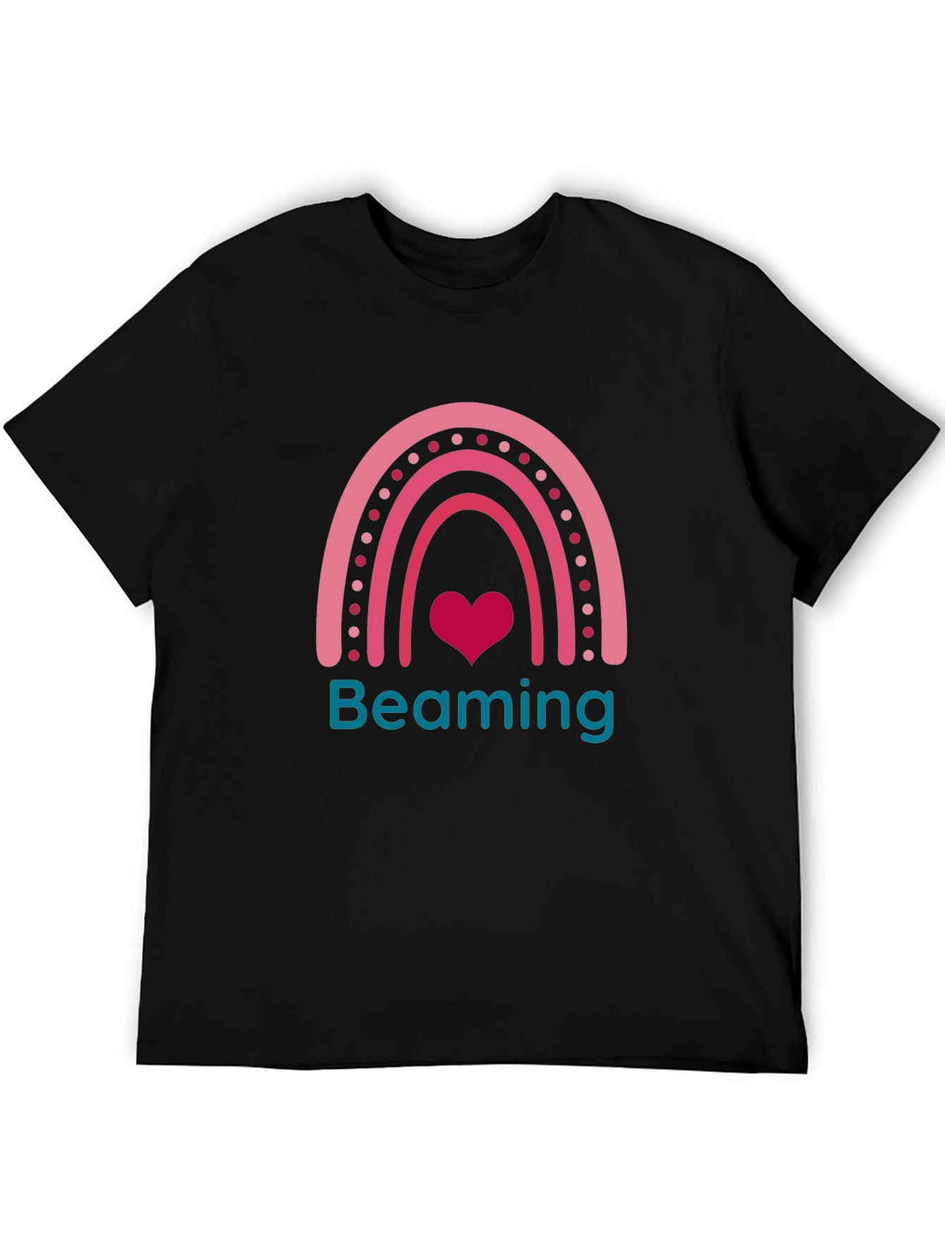 Black Beaming Heart Rainbow Graphic Tee view 5