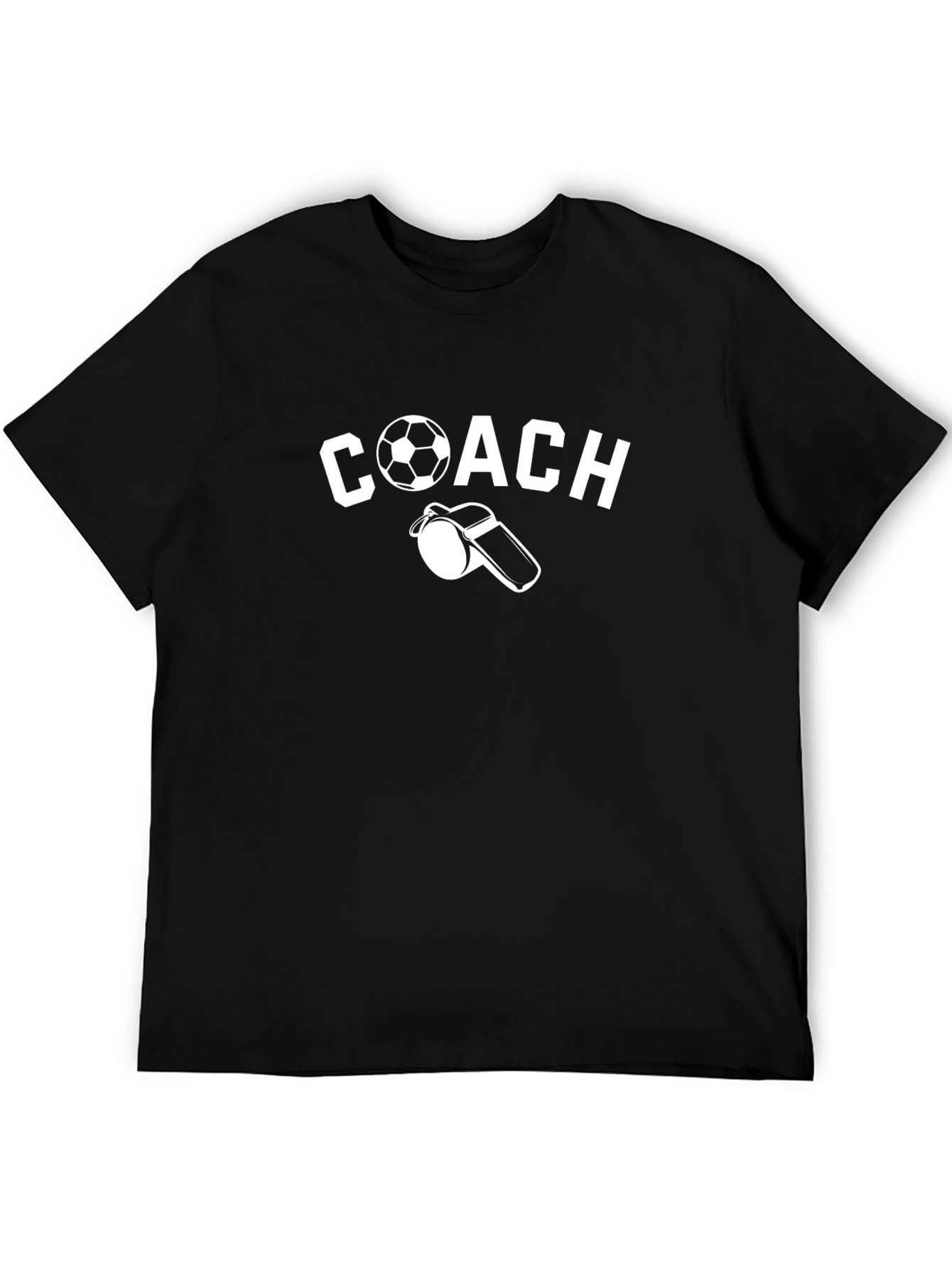 Black Soccer Coach Graphic T-Shirt view 5