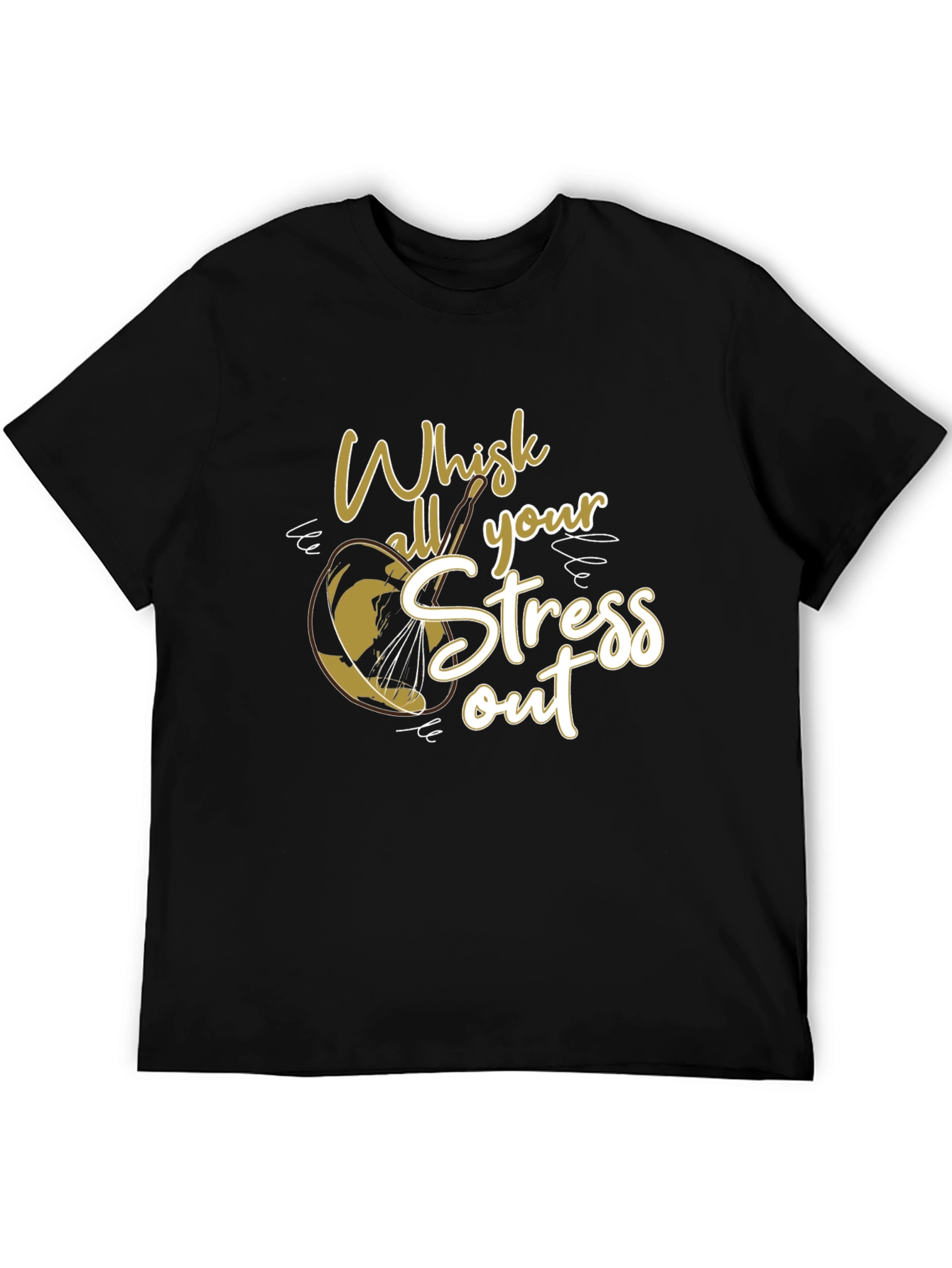Black Whisk Your Stress Out Graphic T-Shirt view 5