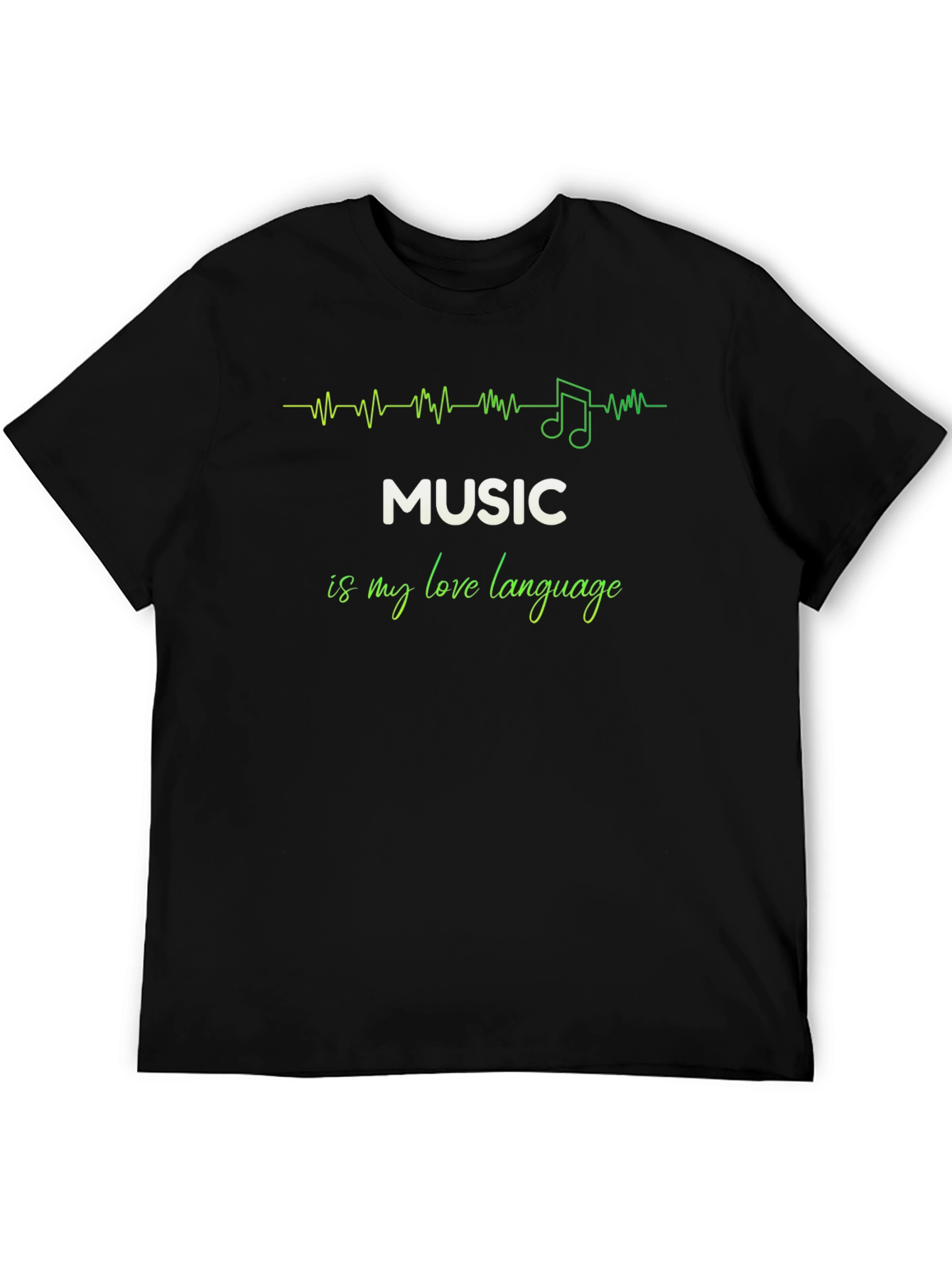 Black Music is My Love Language Black T-Shirt view 5