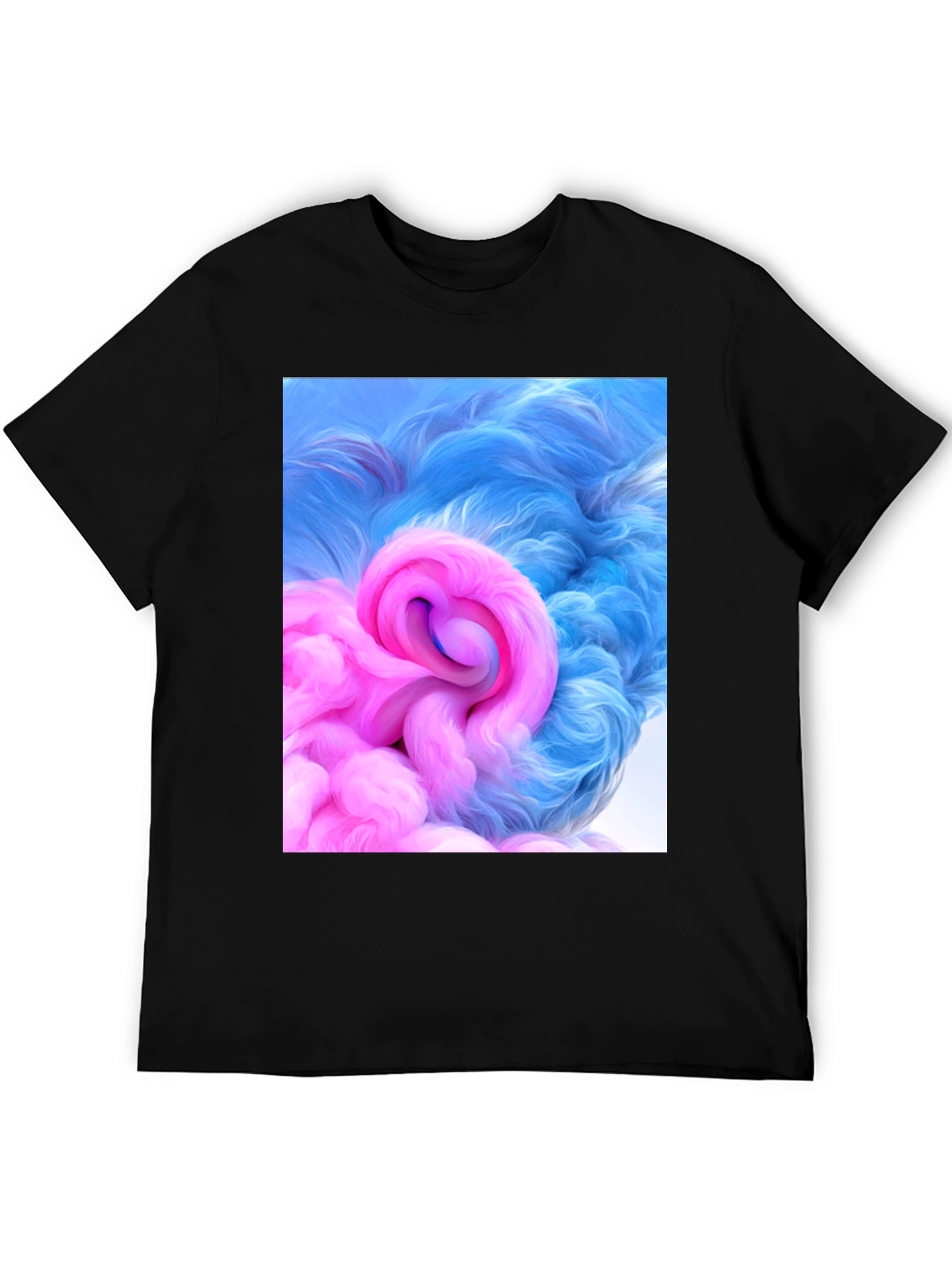 Black Abstract Swirl Graphic Tee - Modern Art T-Shirt view 5