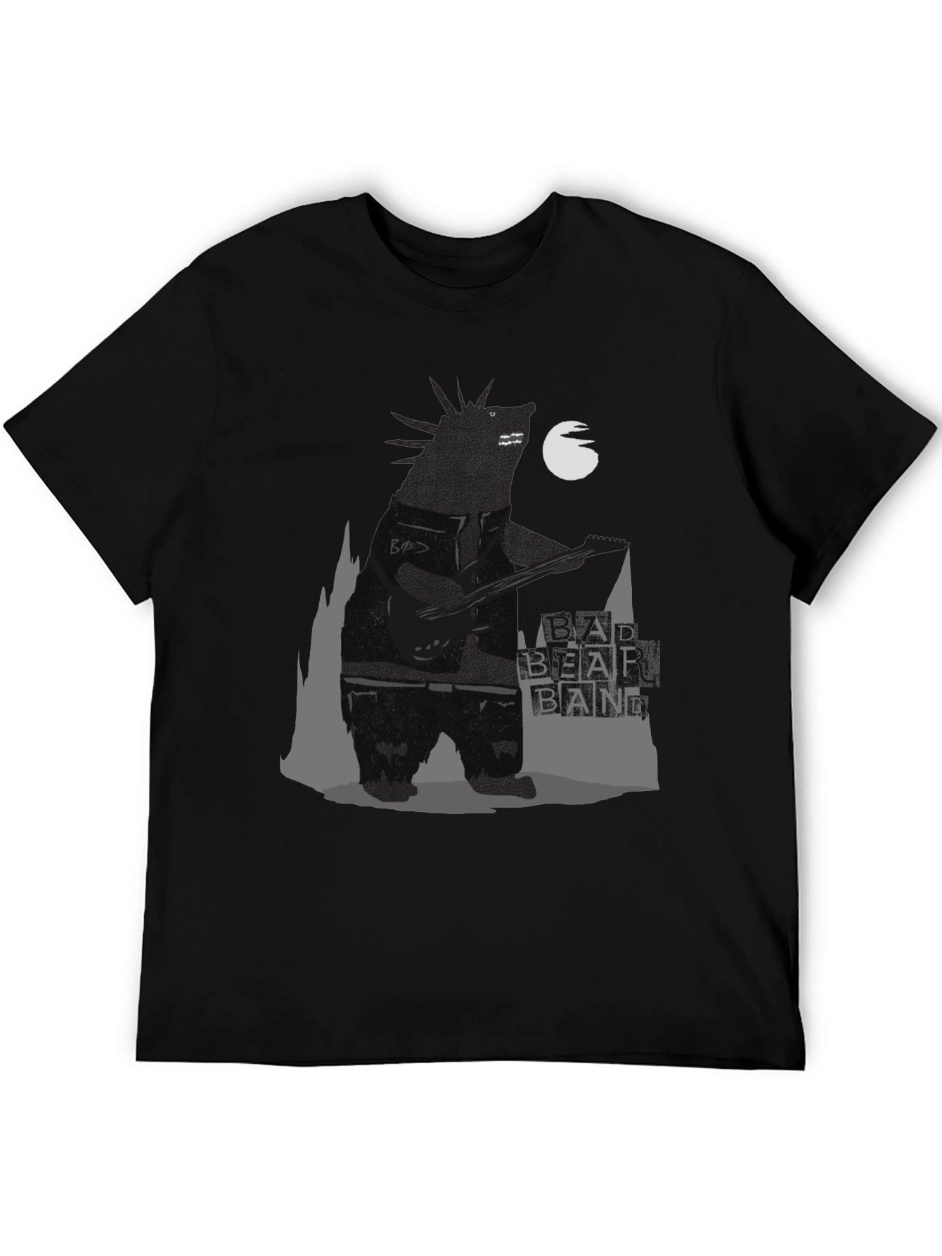 Black Bad Bear Band Graphic Tee - Black view 5