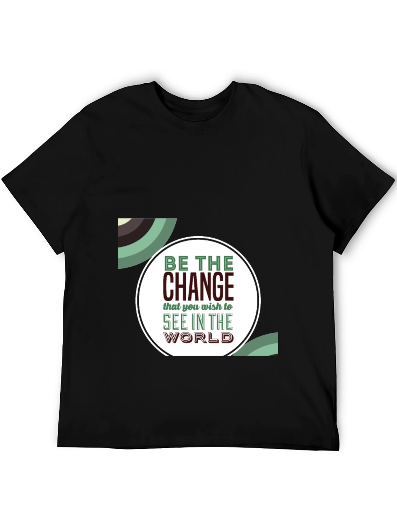 Black Inspirational Graphic T-Shirt - Be The Change view 5