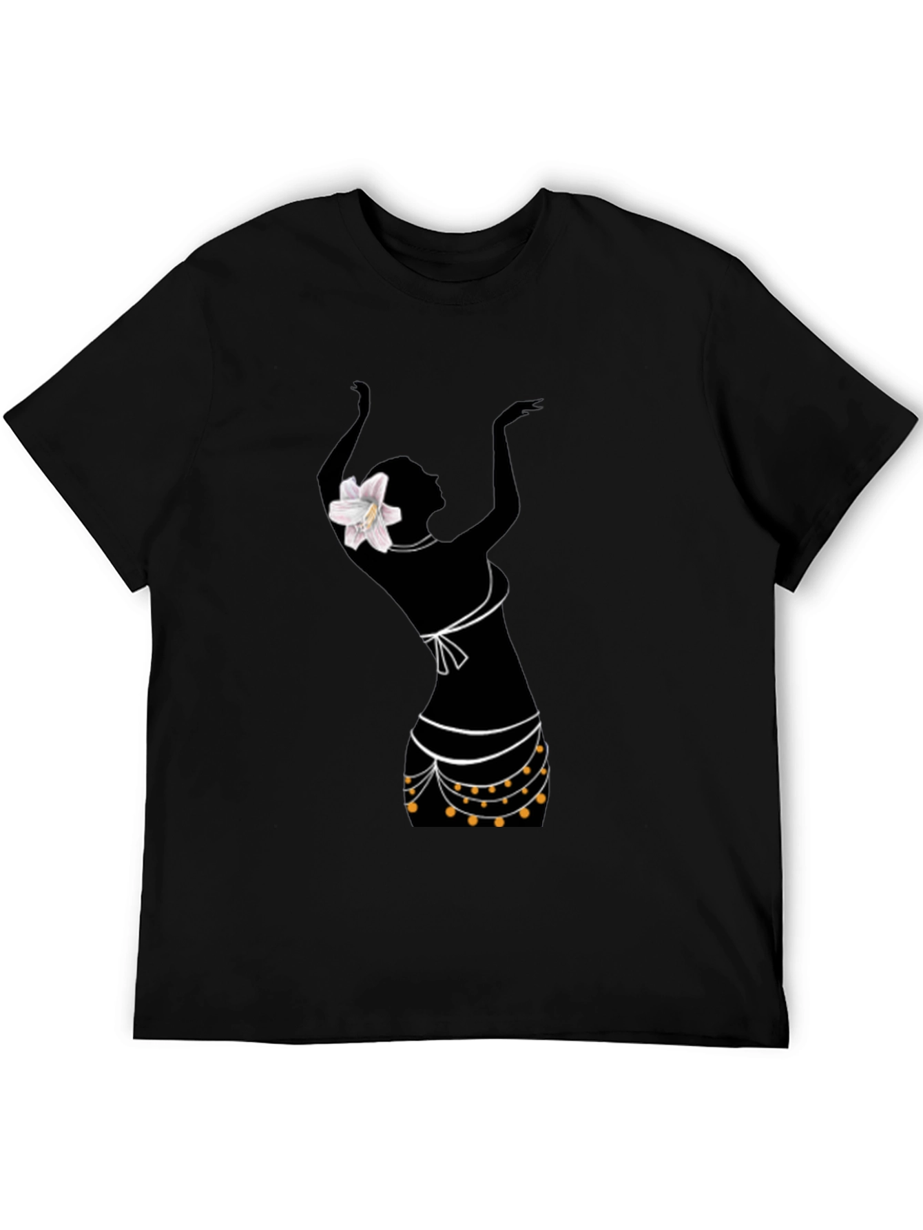 Black Silhouette Dancer Graphic Tee - Stylish Black T-Shirt view 5