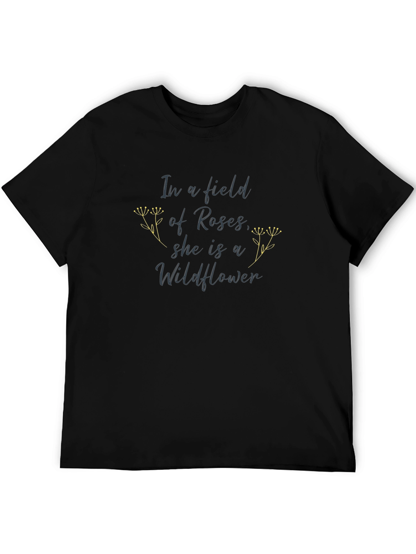 Black Wildflower Graphic T-Shirt - Black view 5