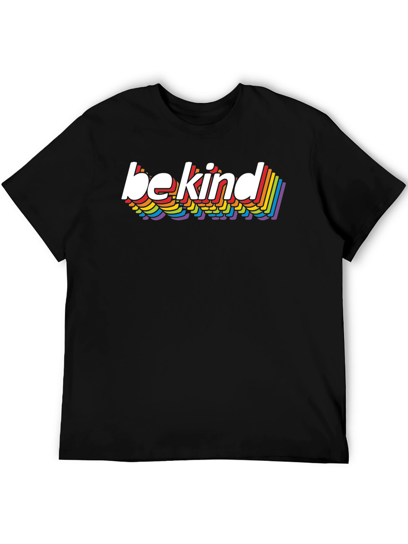 Black Be Kind Rainbow T-Shirt - Stylish Casual Tee view 5