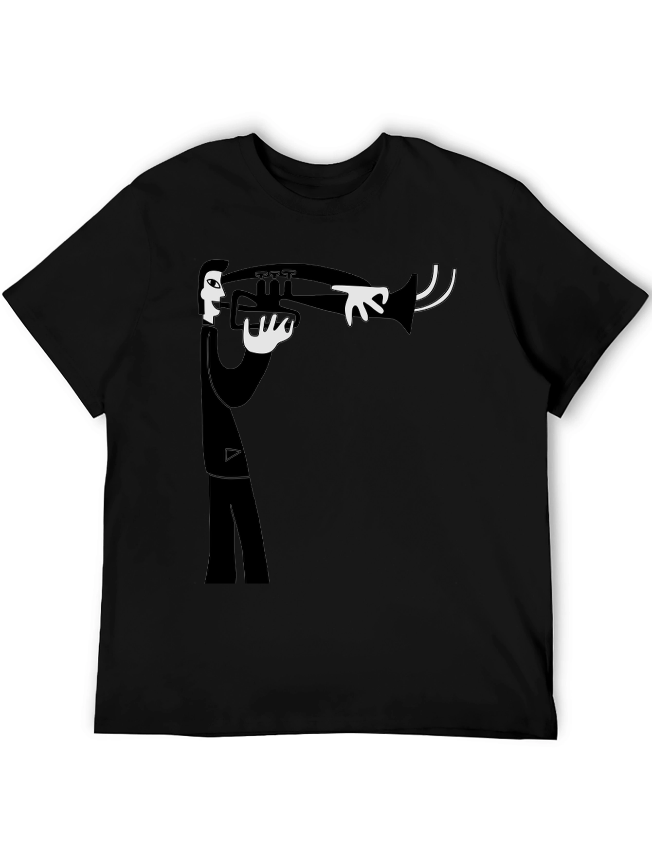 Black Jazz Musician Graphic T-Shirt - Black Cotton Tee view 5