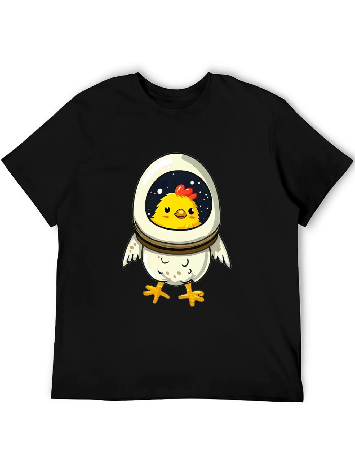 Black Astronaut Chicken T-Shirt - Fun Space Design view 5