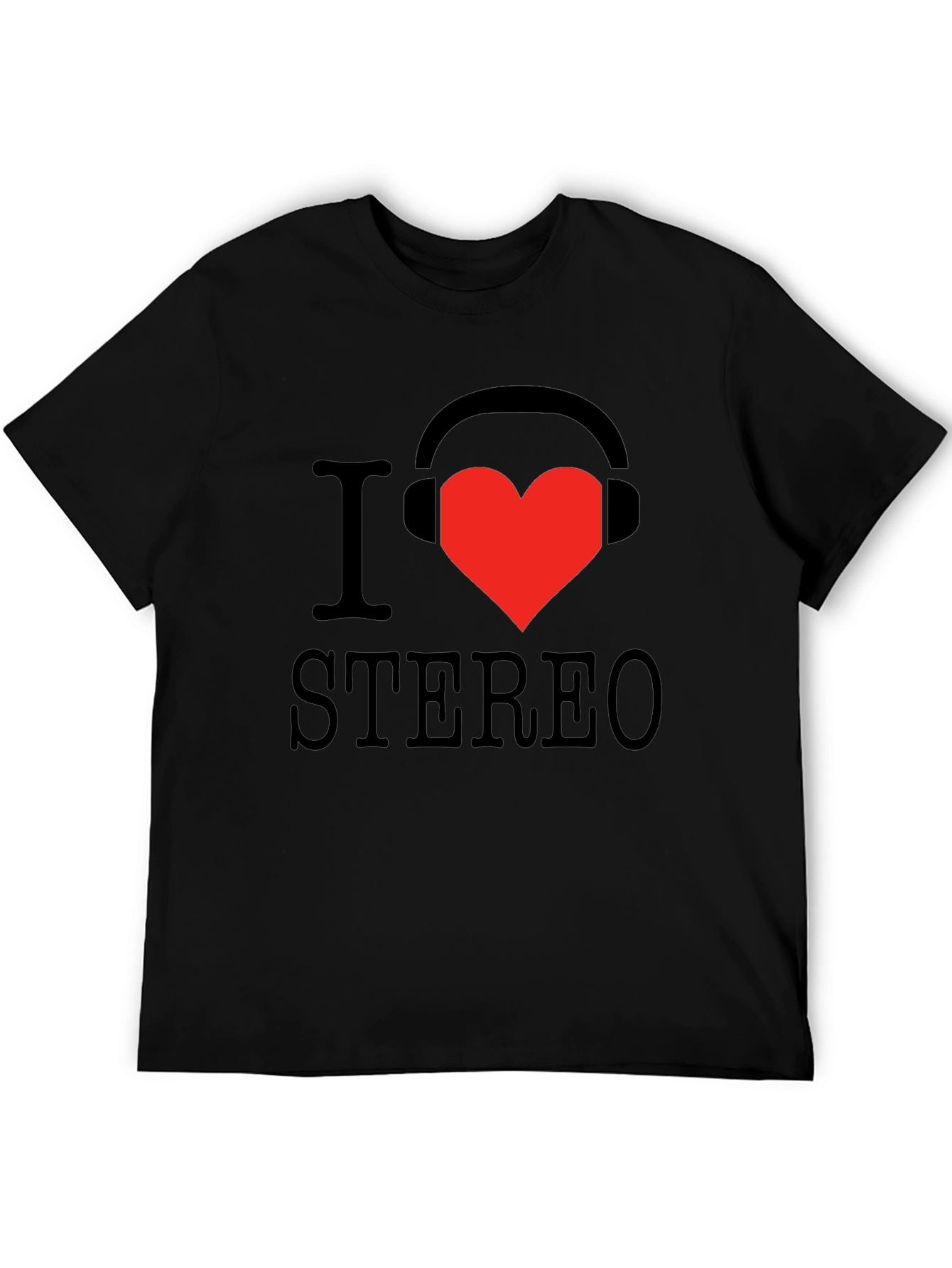 Black I Love Stereo T-Shirt | Music Lover Tee view 5