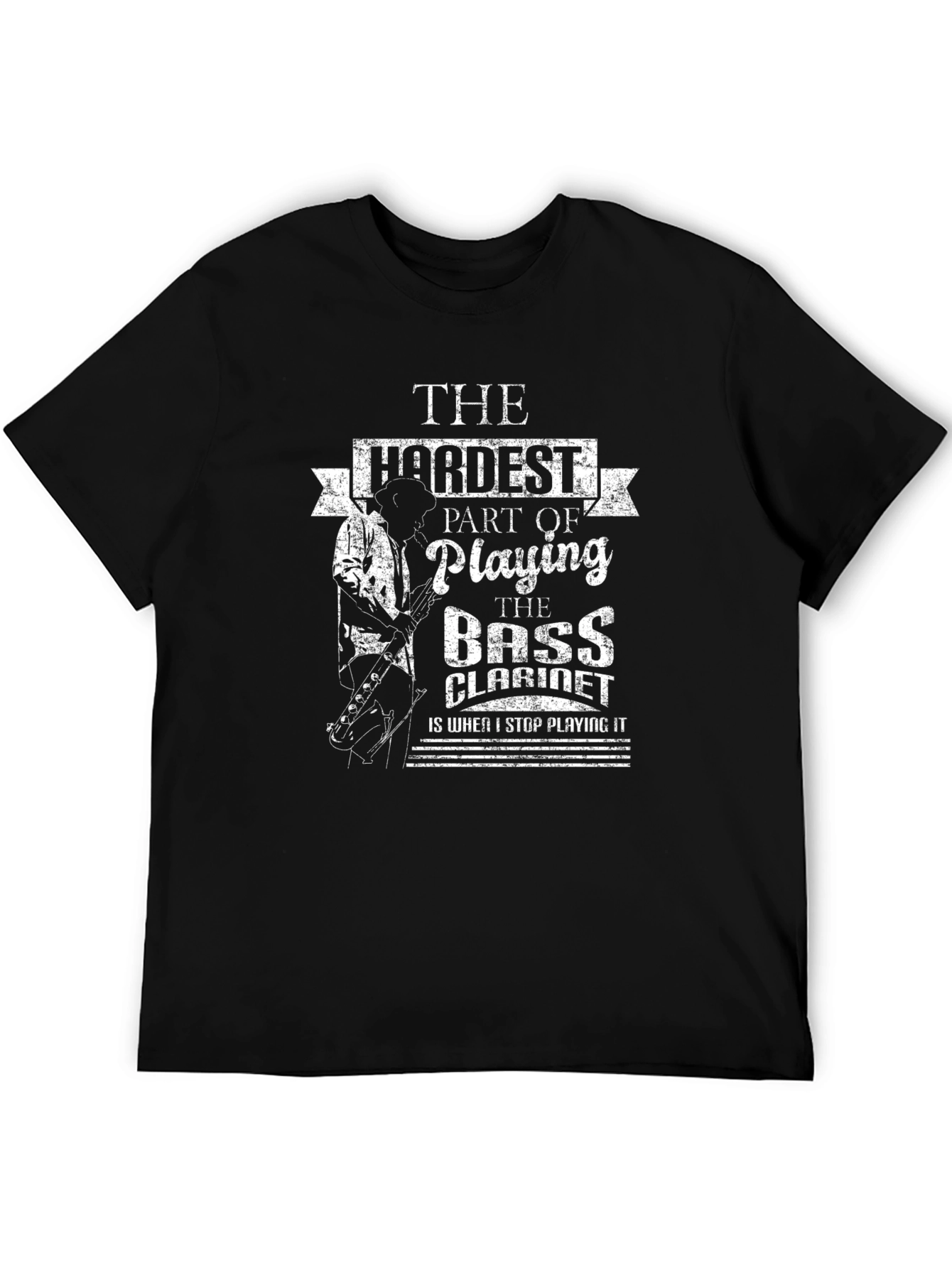 Black Bass Clarinet T-Shirt - Musician Humor view 5