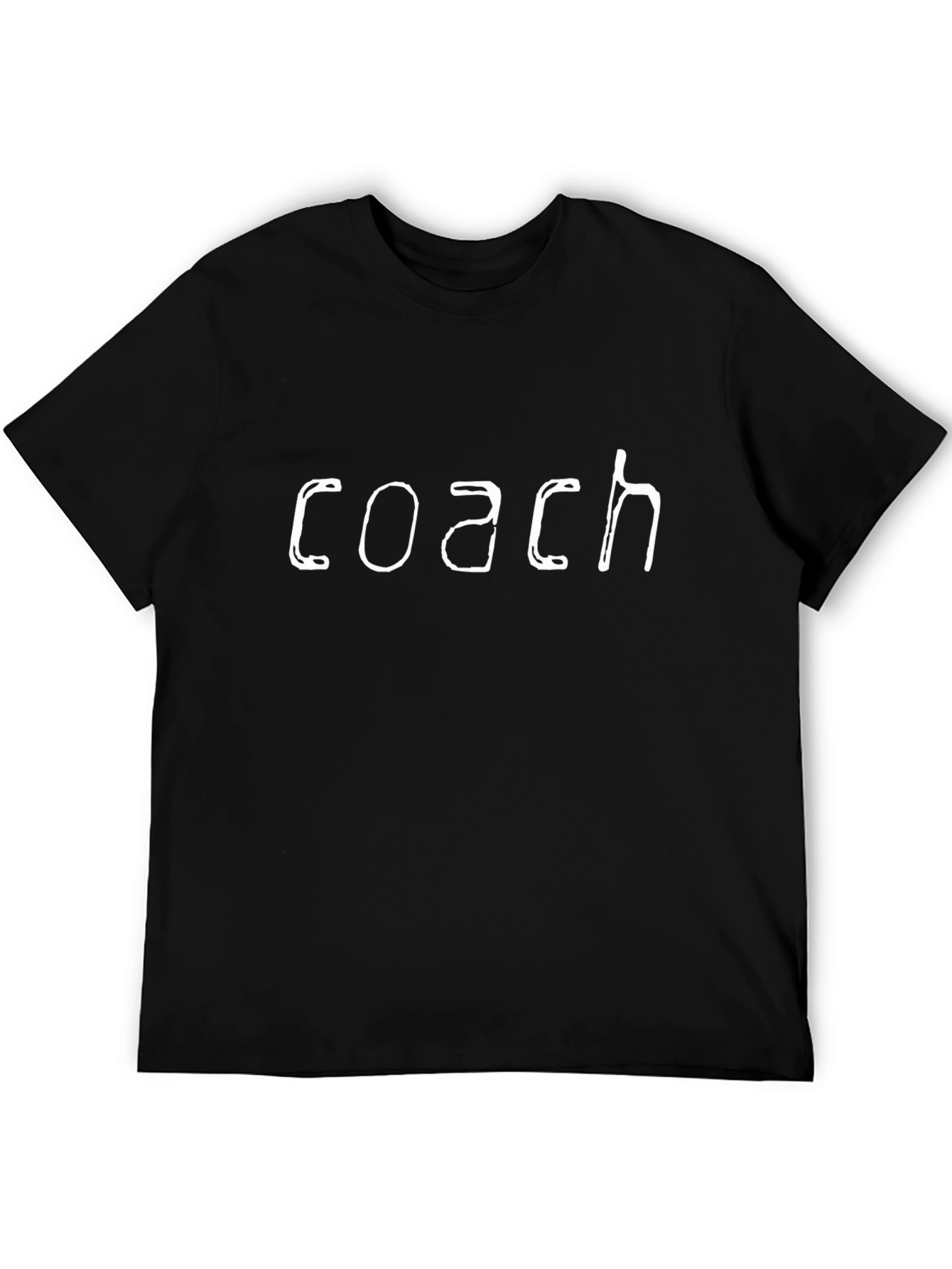 Black Coach Graphic Tee - Black Cotton T-Shirt view 5
