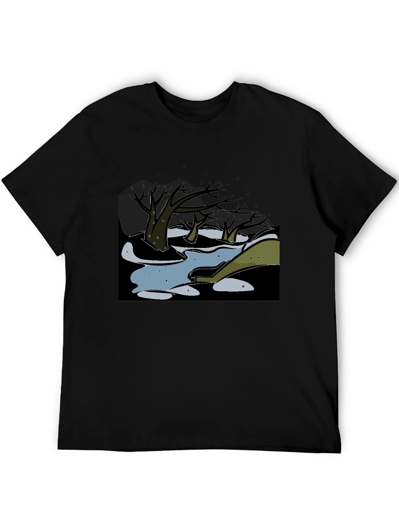 Black Dark Swamp Graphic Tee - Unique Design view 5