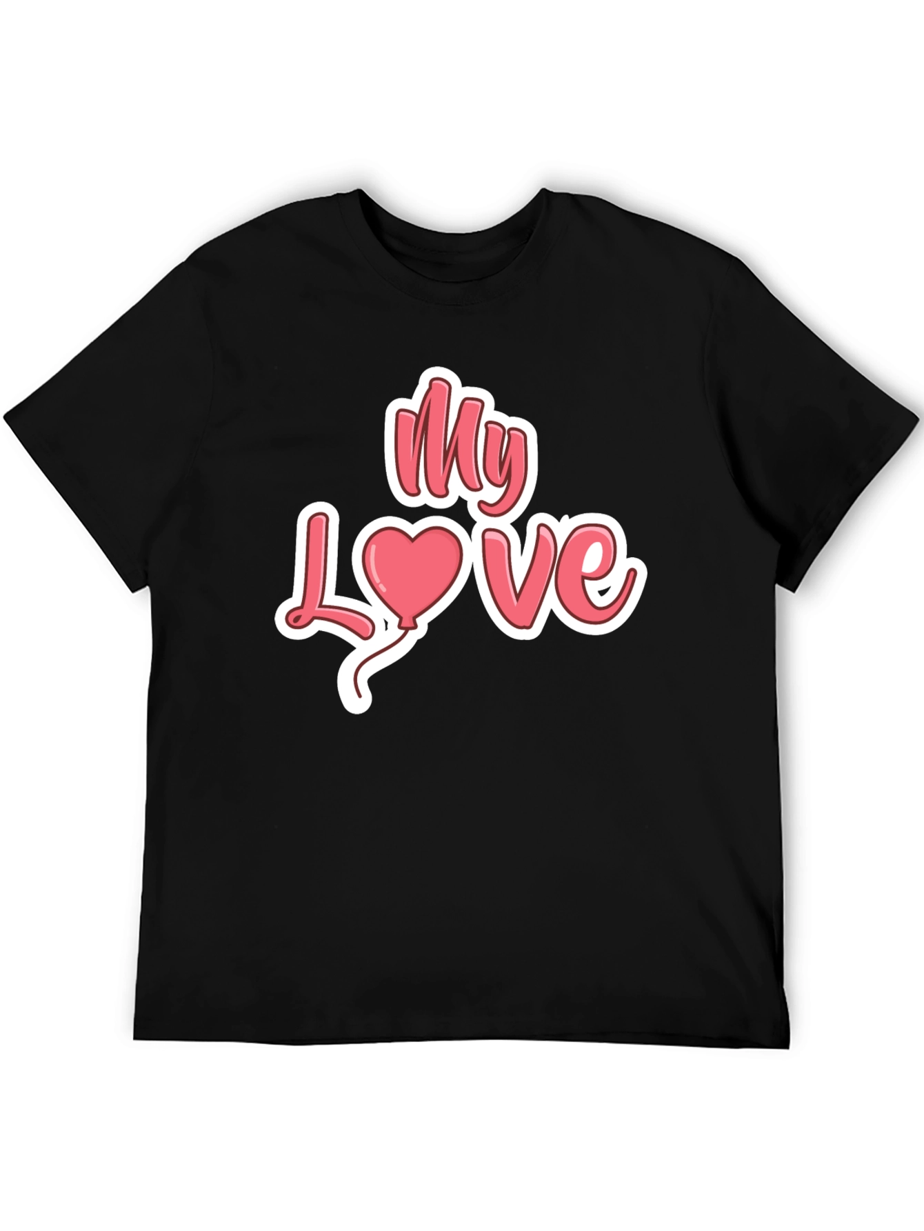 Black My Love Heart Valentine's Day Graphic Tee view 5