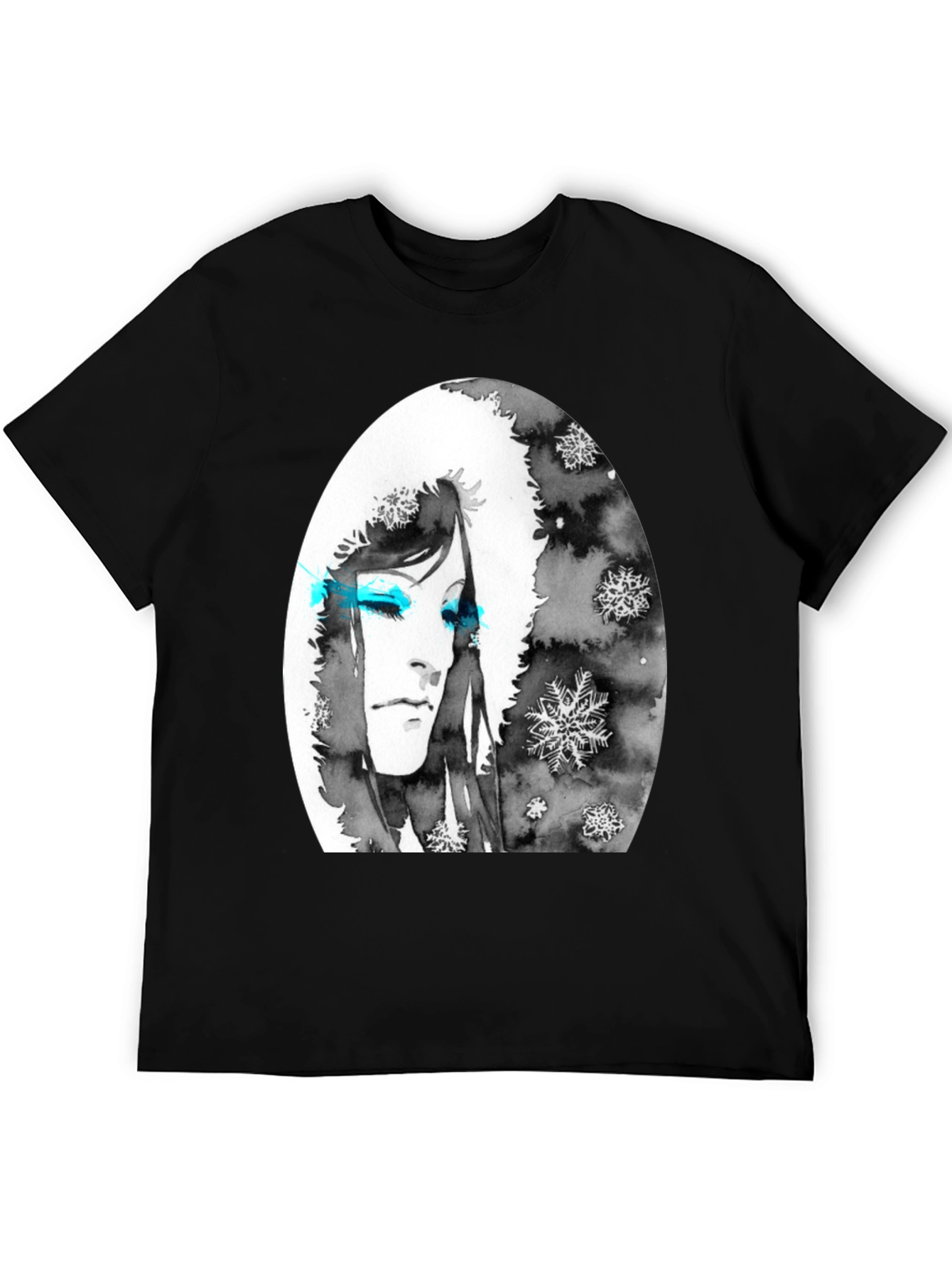 Black Winter Woman Graphic Tee - Soft Black Cotton view 5