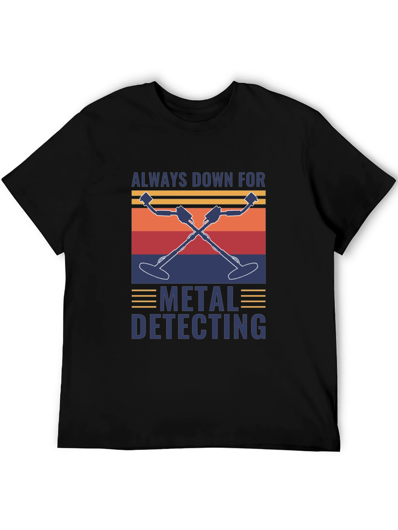 Black Metal Detecting T-Shirt - Always Down For view 5