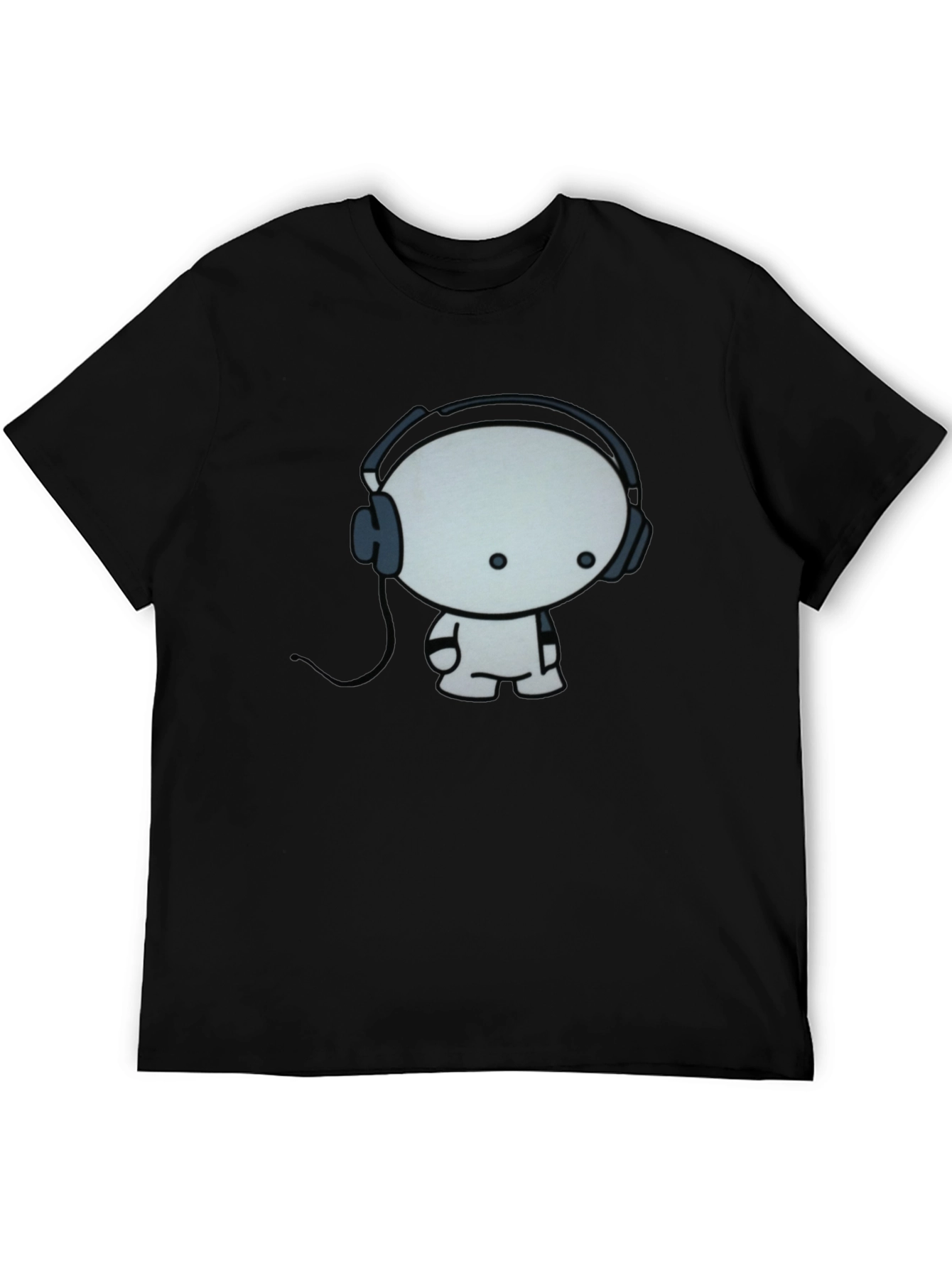 Black Cool Cartoon Character Graphic Black T-Shirt view 5