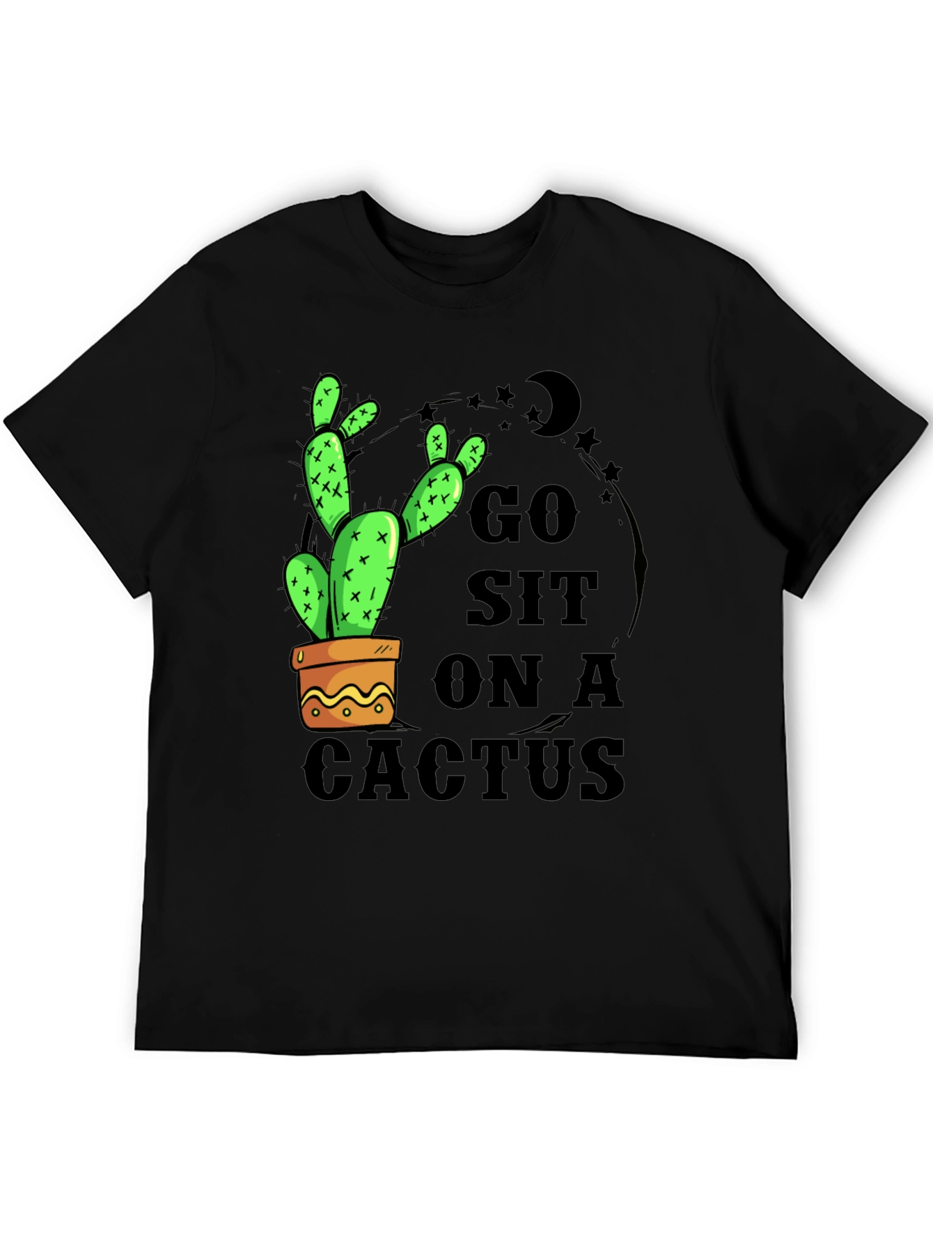 Black Go Sit On A Cactus T-Shirt - Funny Graphic Tee view 5