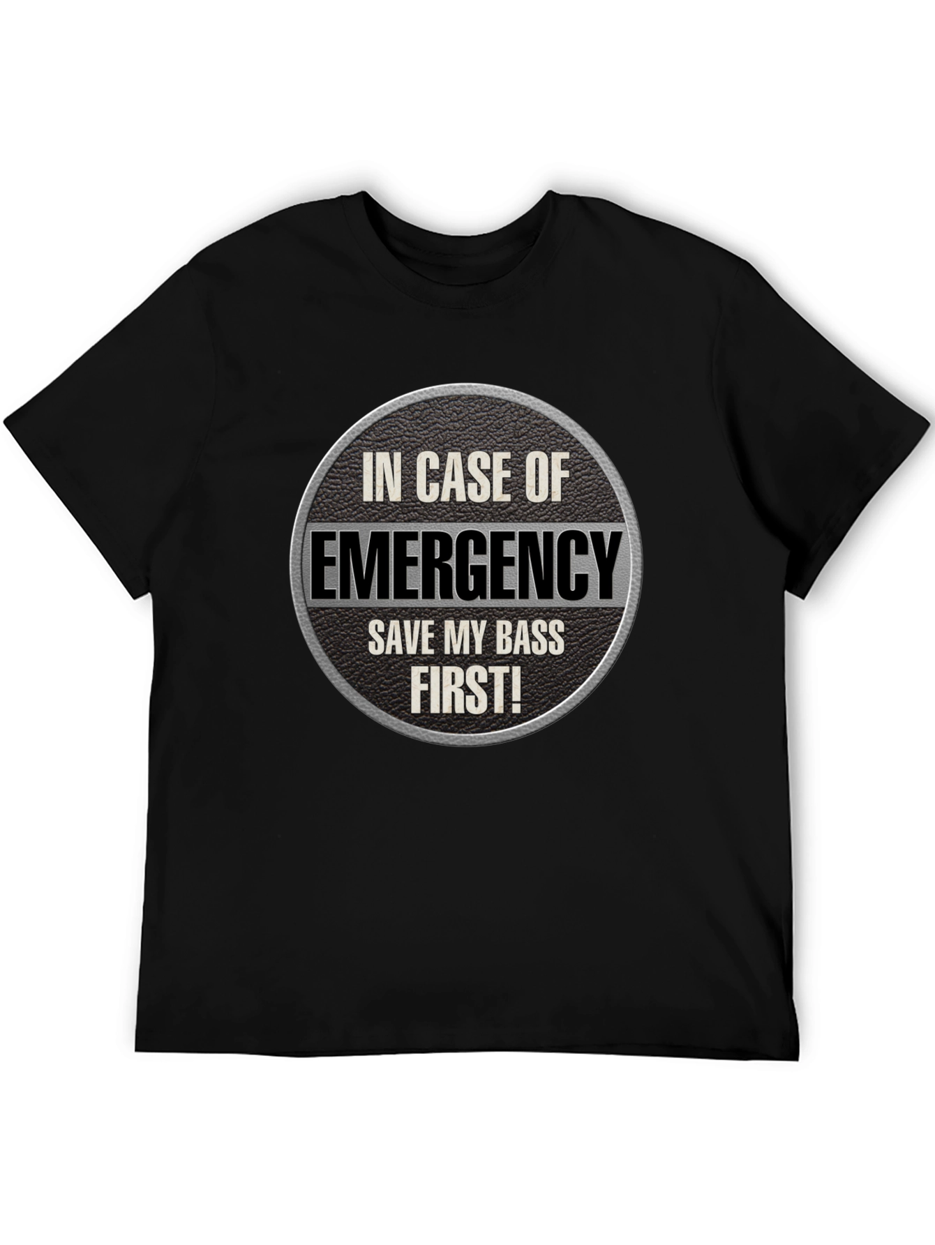 Black Emergency Save My Bass First T-Shirt view 5