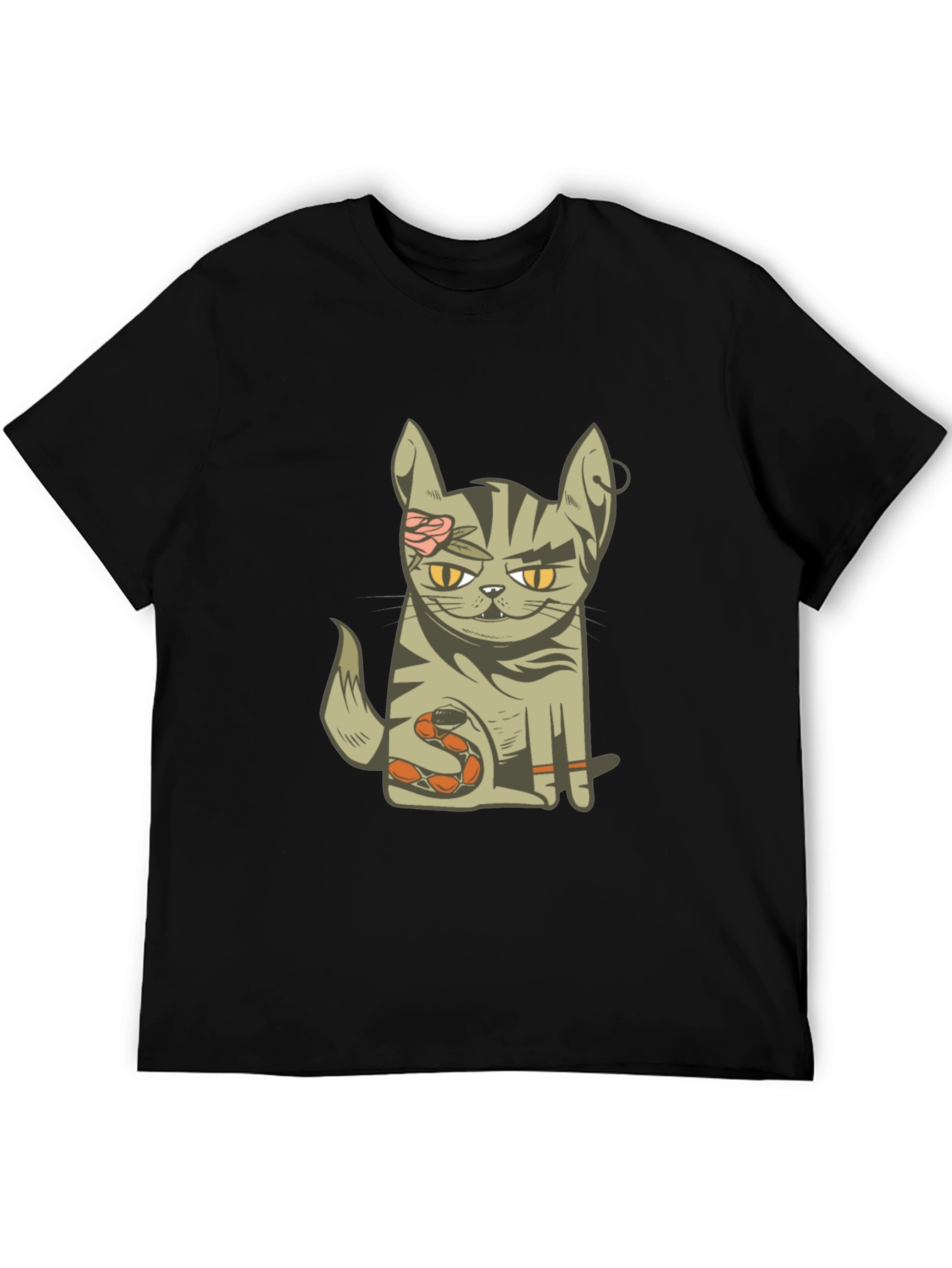 Black Zombie Cat T-Shirt - Unique Graphic Tee view 5