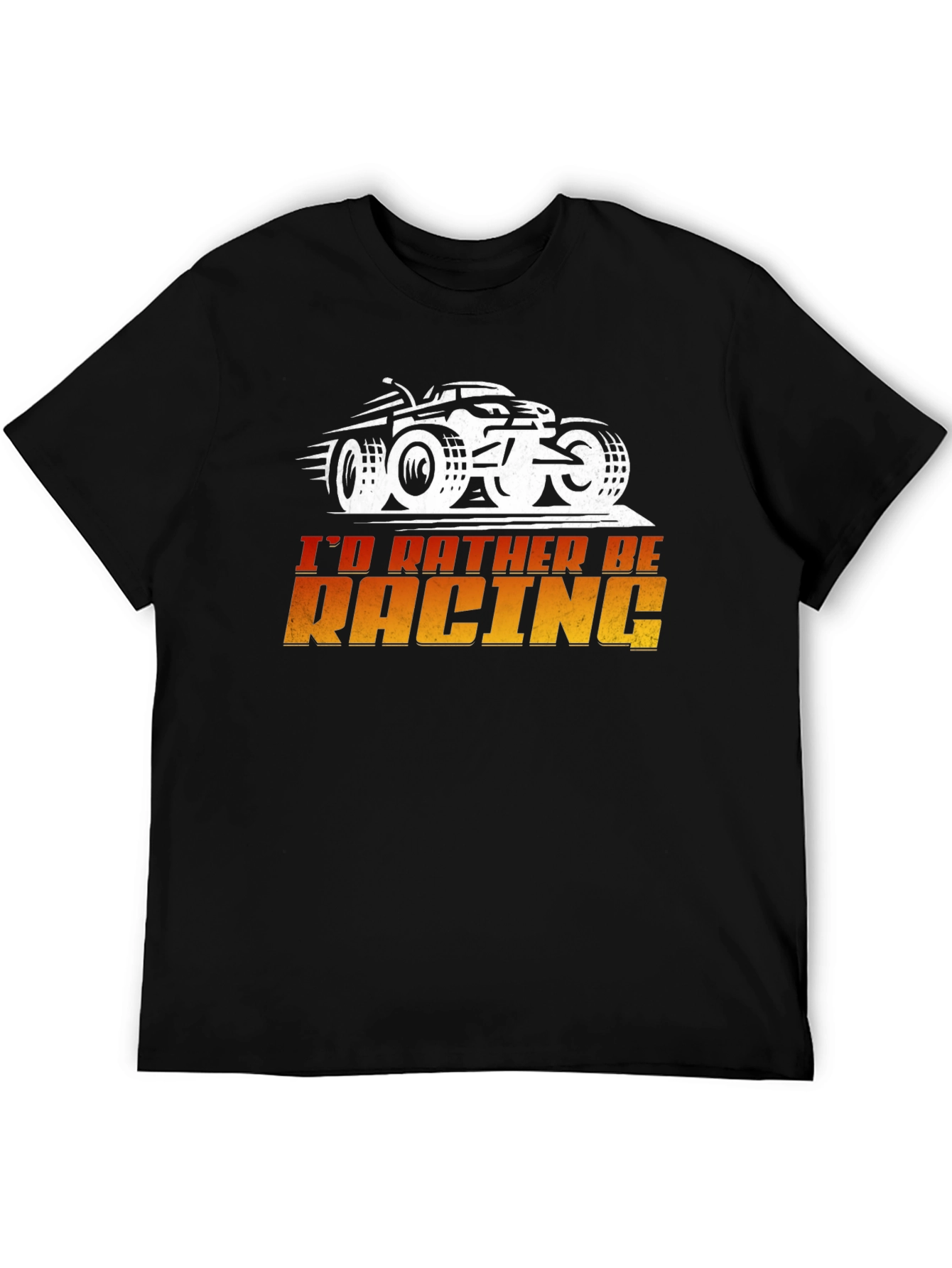Black I'd Rather Be Racing Black Graphic Tee view 5