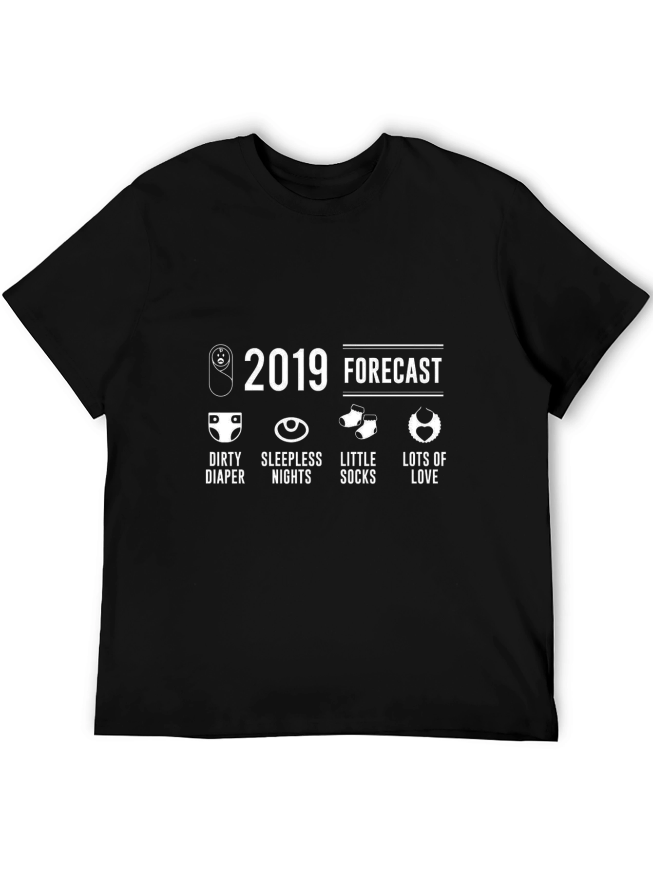 Black 2019 Forecast Baby T-Shirt - New Parent Gift view 5