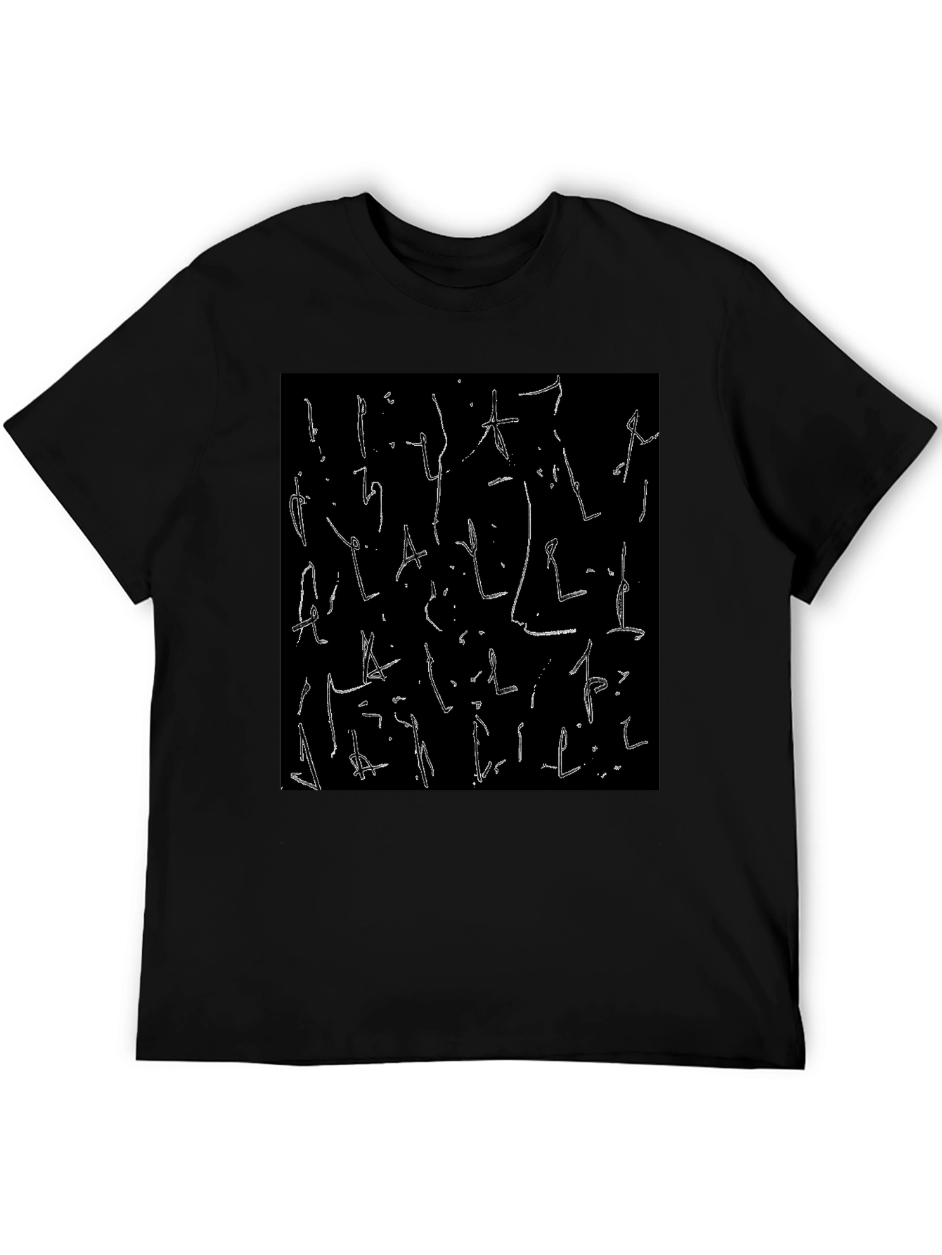 Black Abstract Graphic Print Black T-Shirt view 5