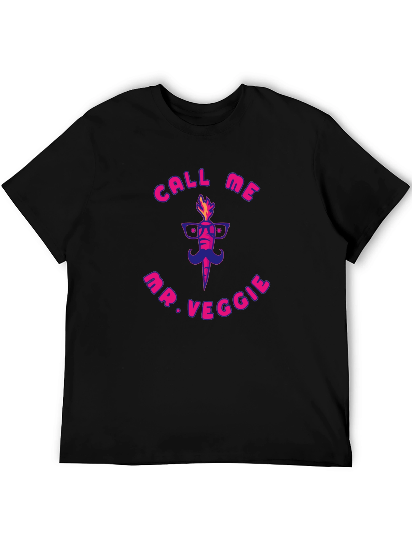 Black Call Me Mr. Veggie Graphic Tee - Quirky & Fun! view 5