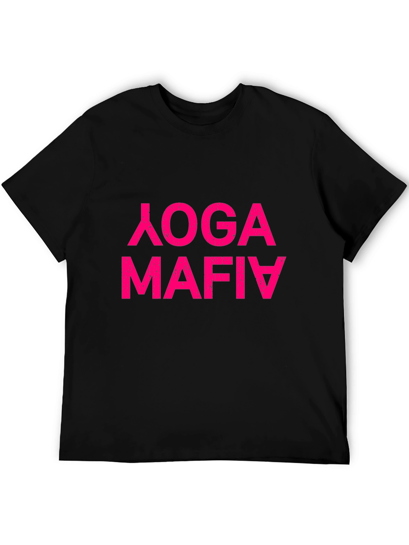 Black Yoga Mafia Funny T-Shirt view 5