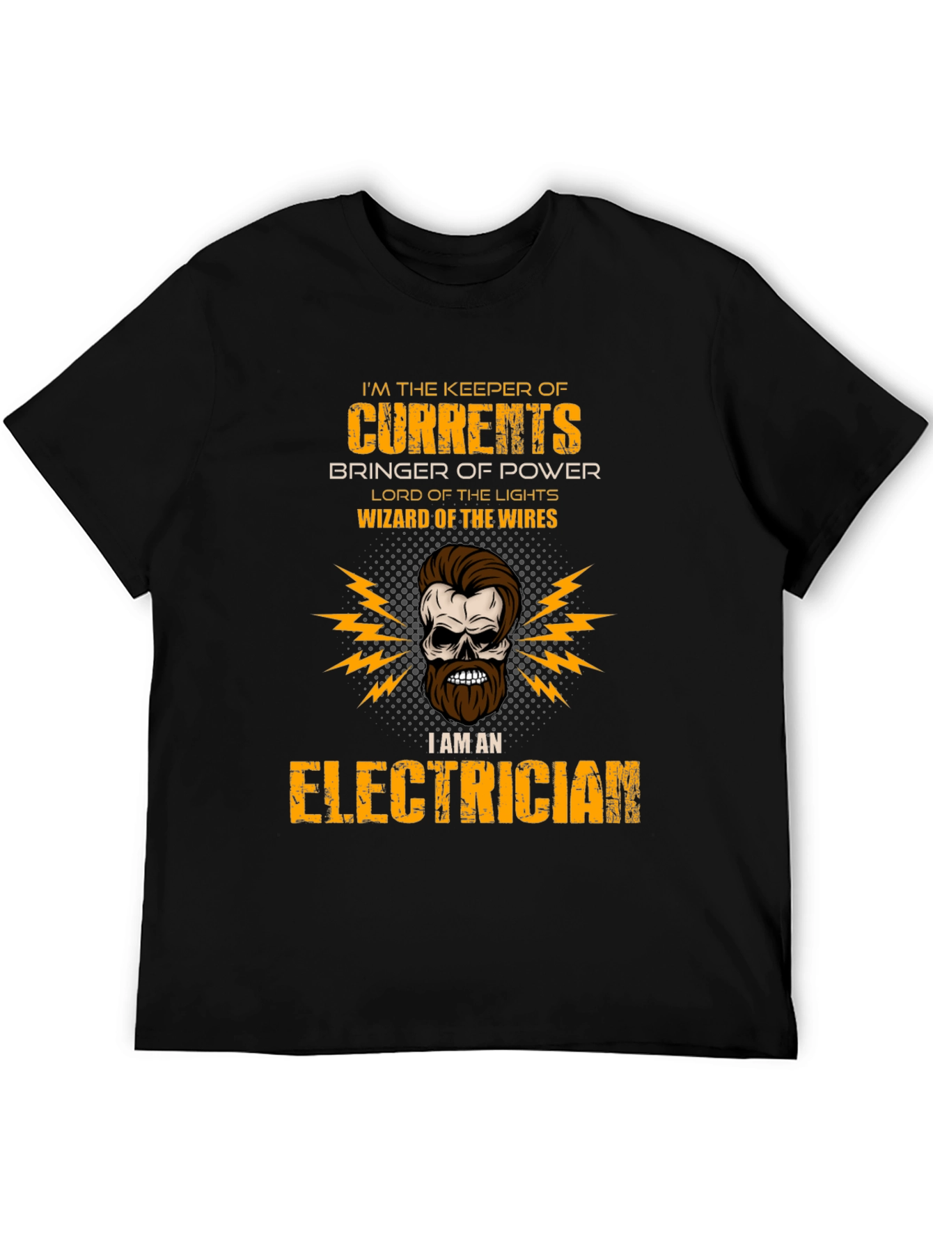 Black Electrician Skull T-Shirt - Keeper of Currents view 5