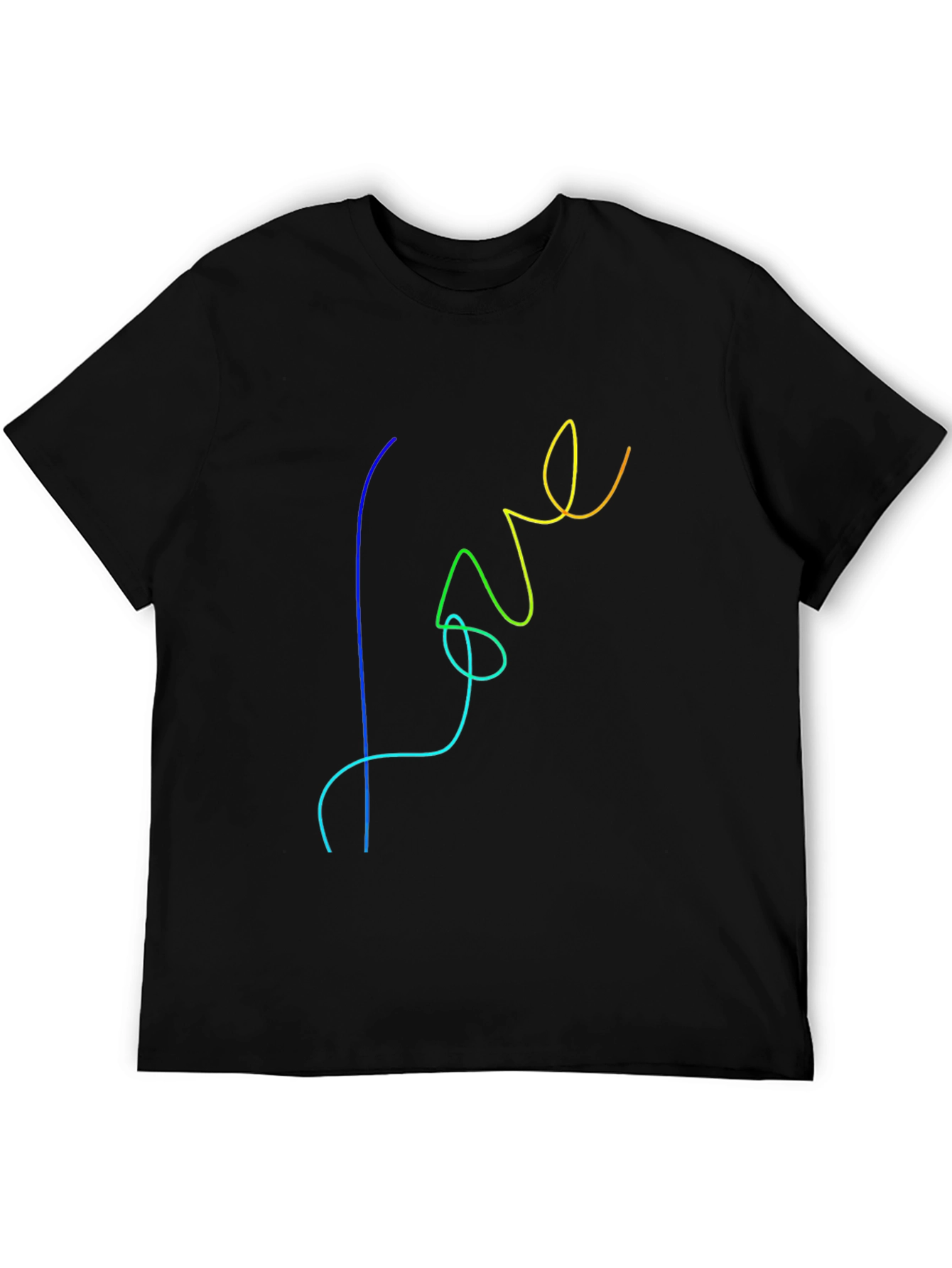 Black Rainbow Love Graphic Black T-Shirt view 5