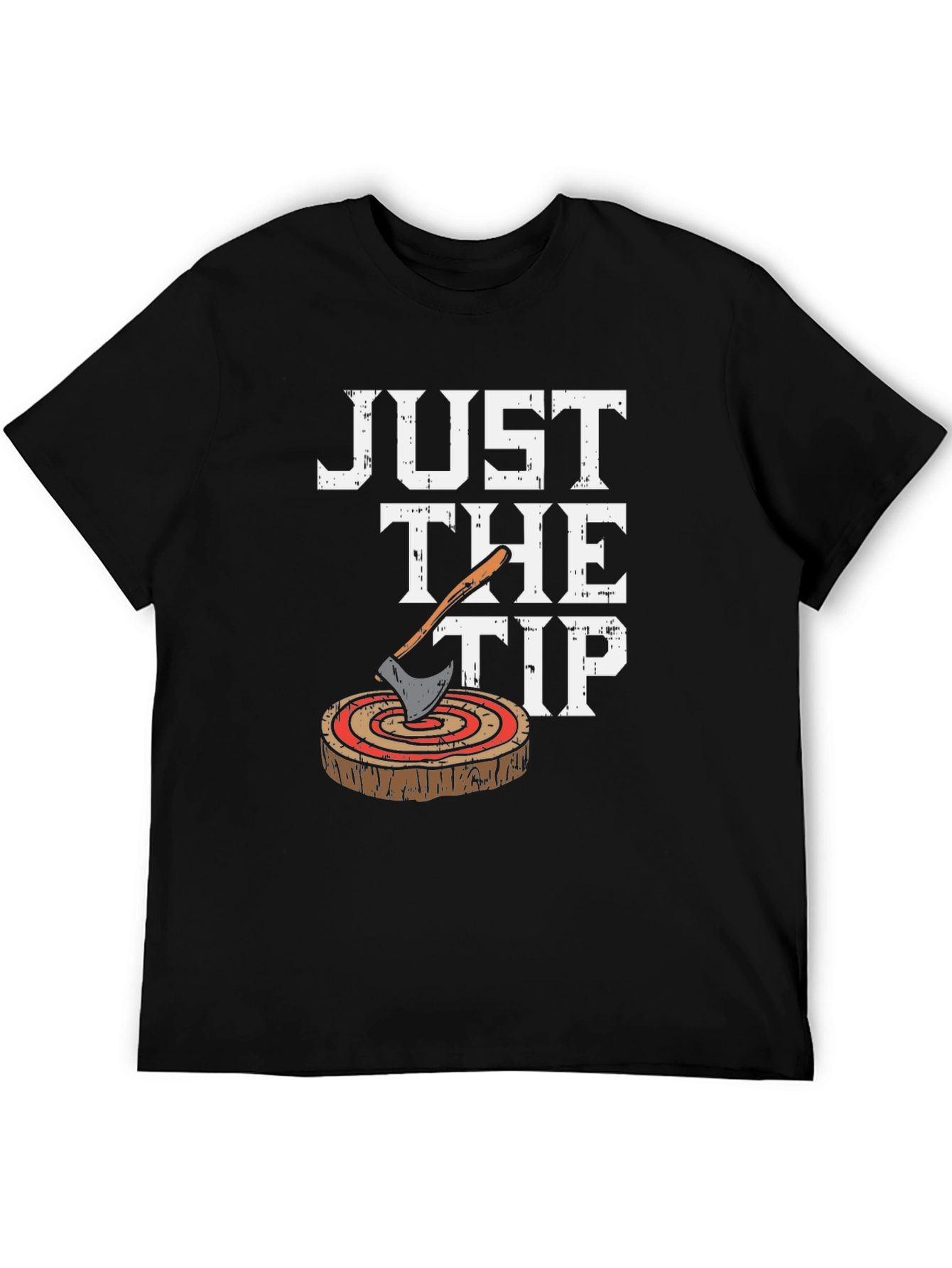 Black Just The Tip Axe Throwing Humor T-Shirt view 5