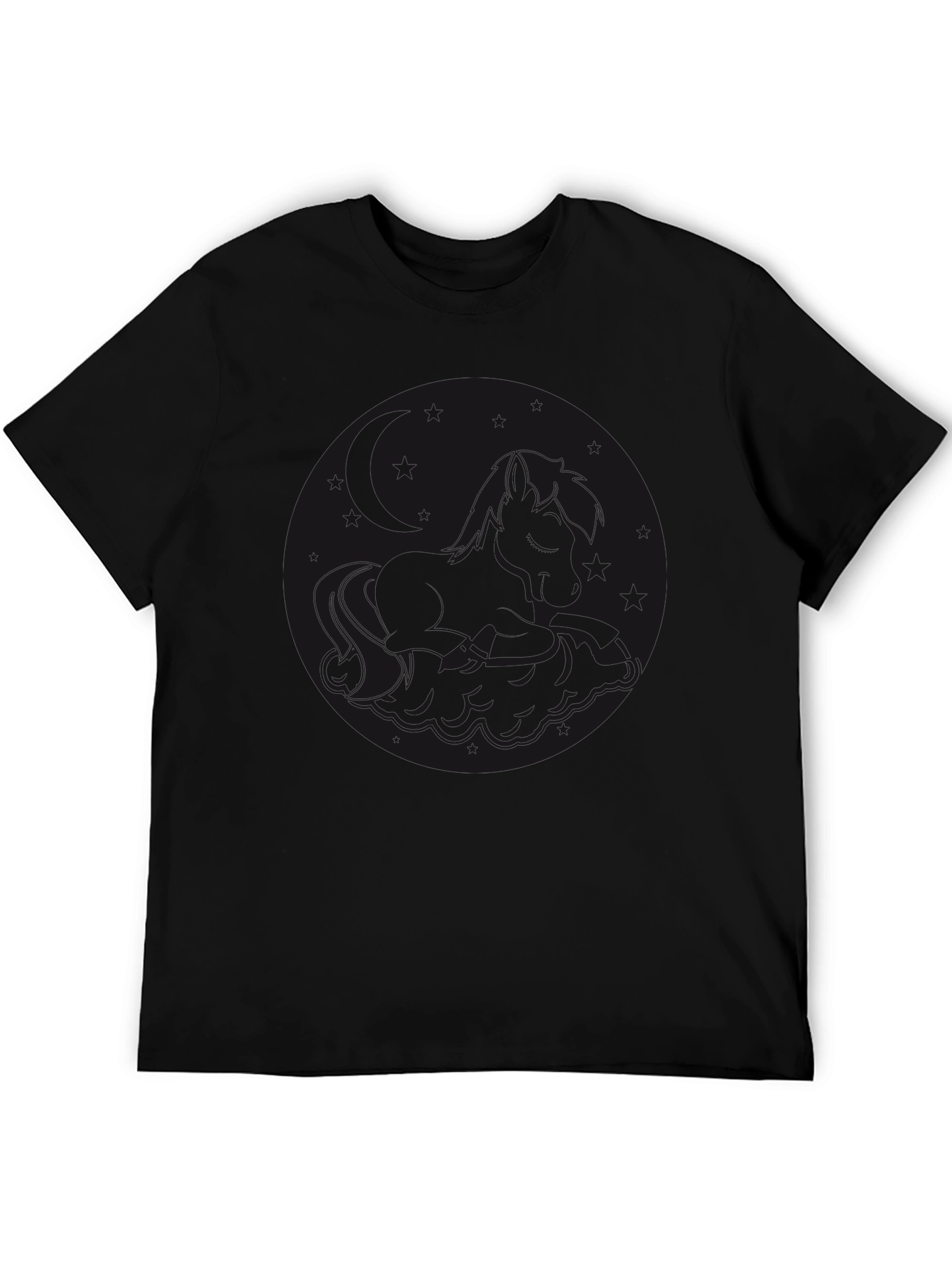 Black Black Graphic Tee - Round Design view 5