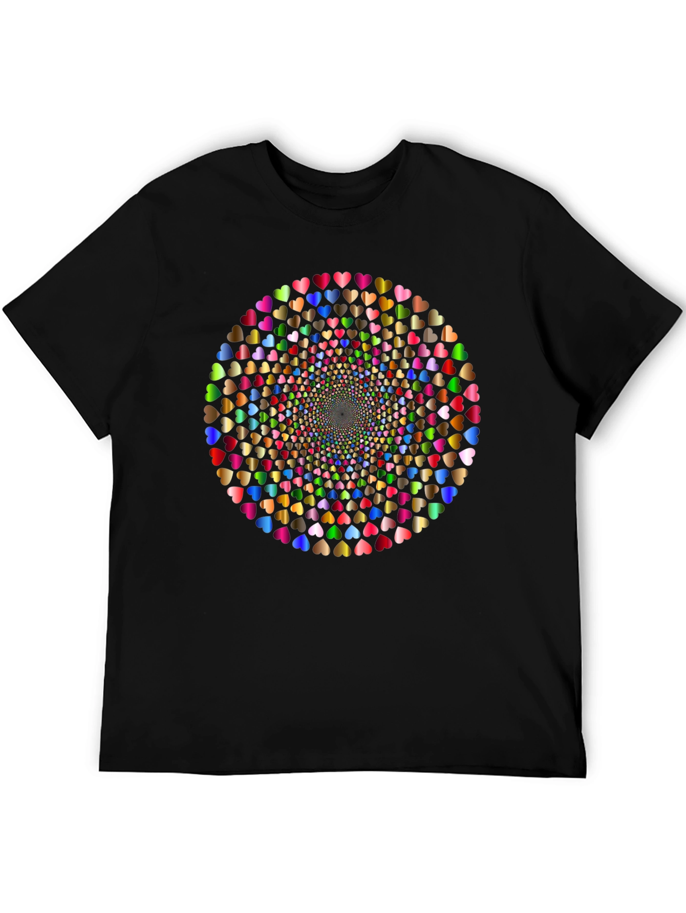 Black Heart Mandala Tee - Colorful Geometric Graphic T-Shirt view 5