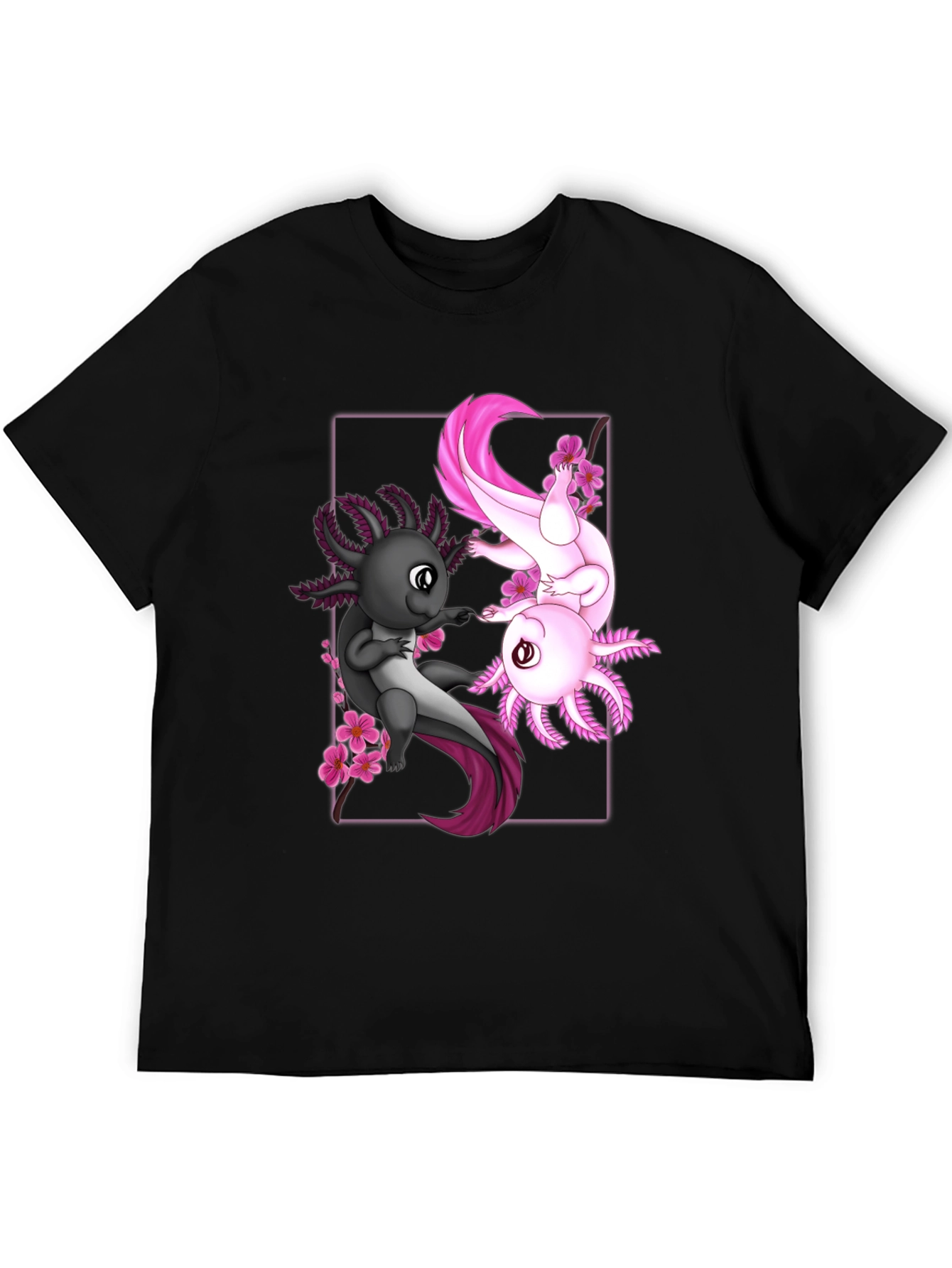 Black Axolotl Graphic Tee - Unique Anime Style Shirt view 5