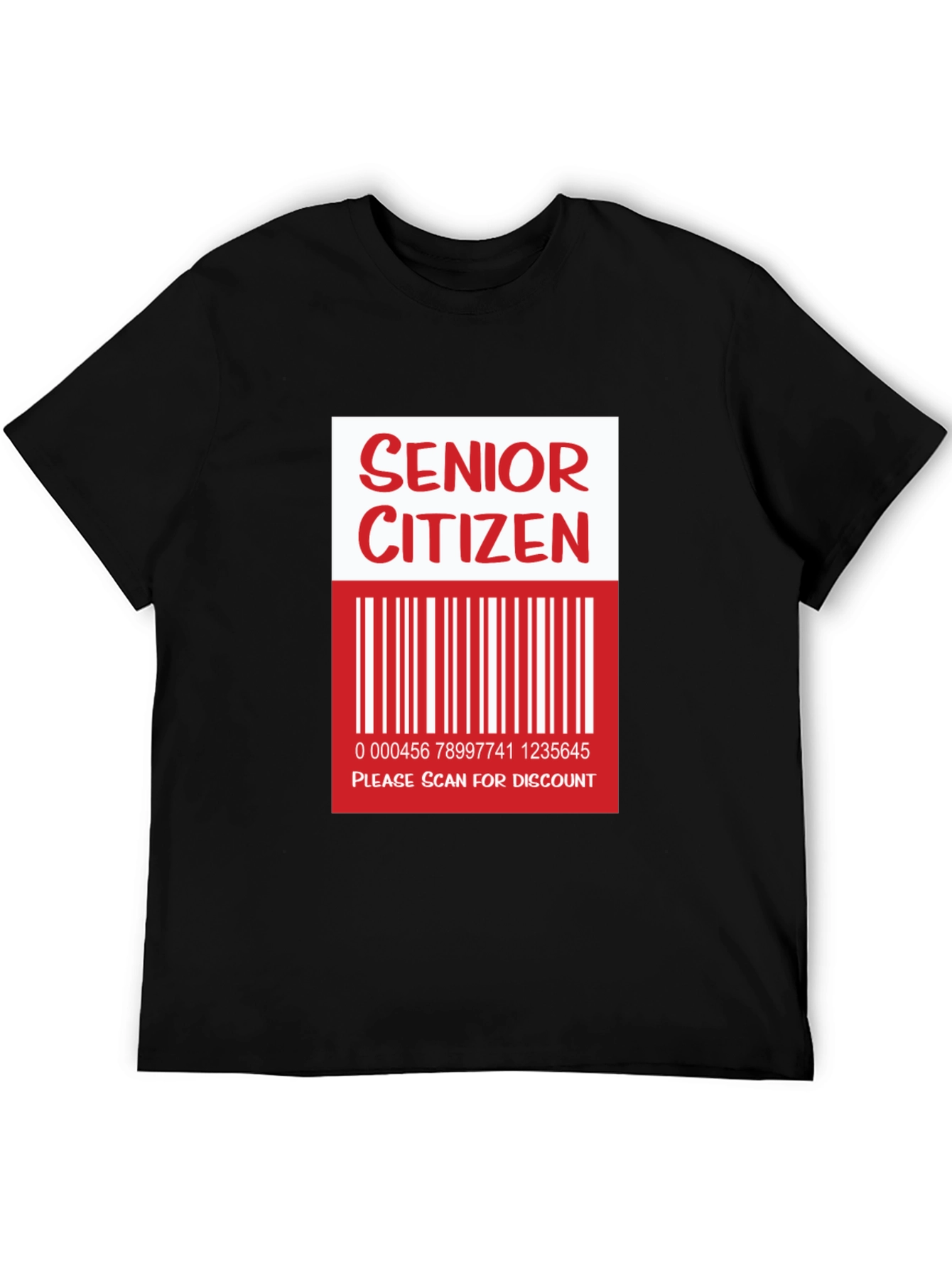 Black Senior Citizen Barcode T-Shirt - Funny Novelty Tee view 5