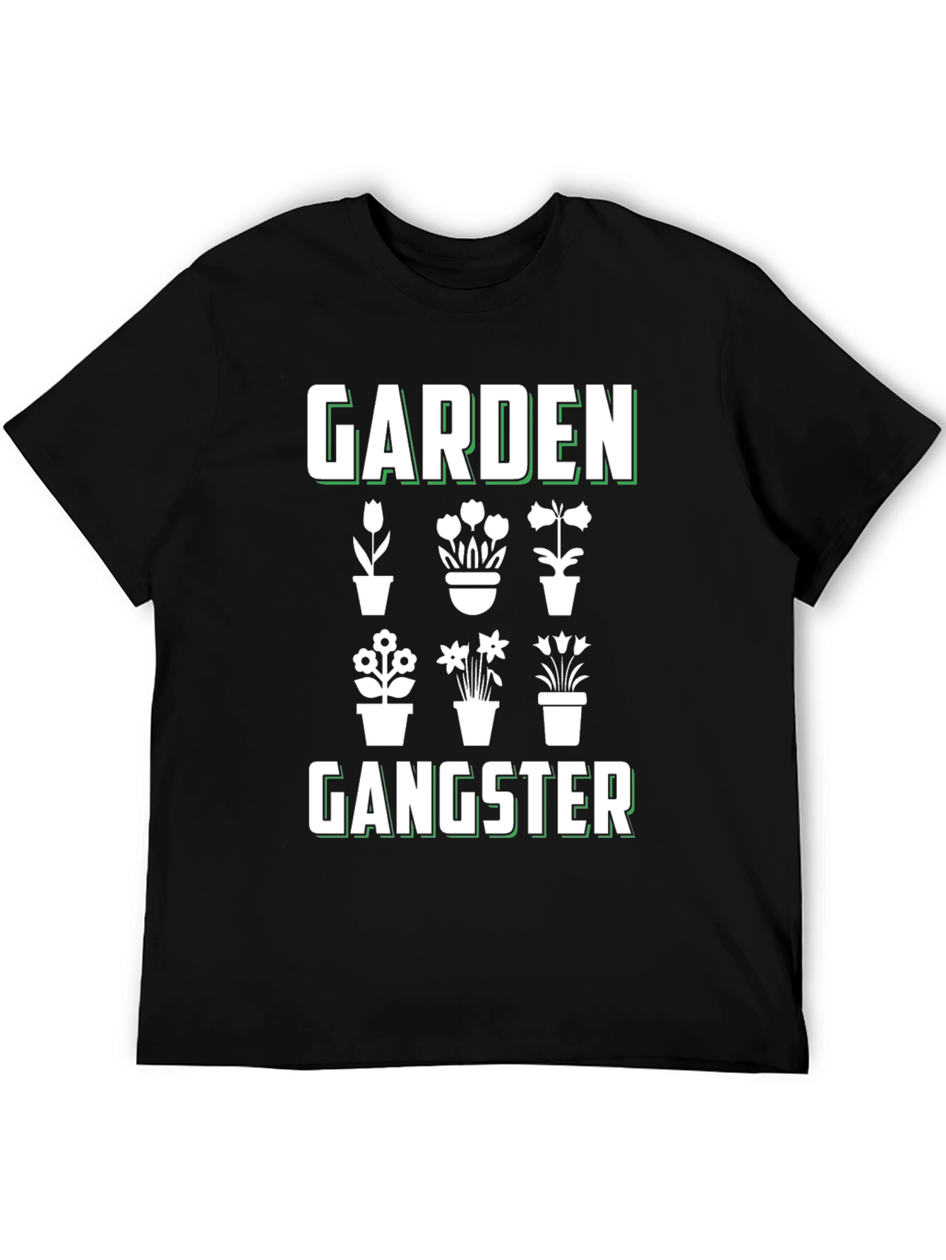 Black Garden Gangster Black T-Shirt - Plant Lover Tee view 5
