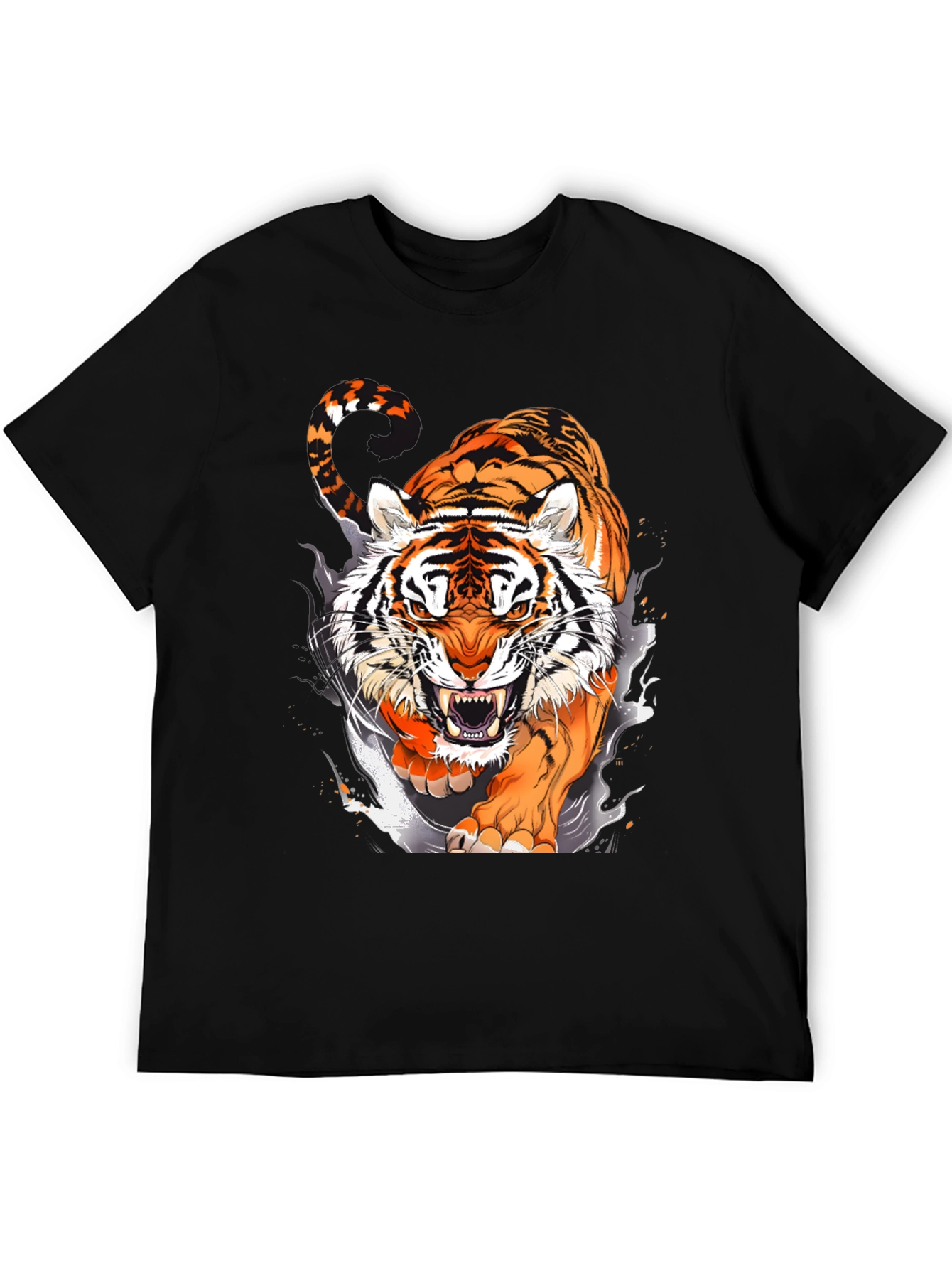 Black Roaring Tiger Graphic Tee - Black T-Shirt view 5