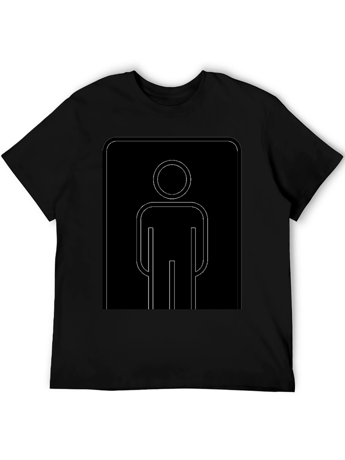 Black Men's Room Sign Graphic Black T-Shirt view 5