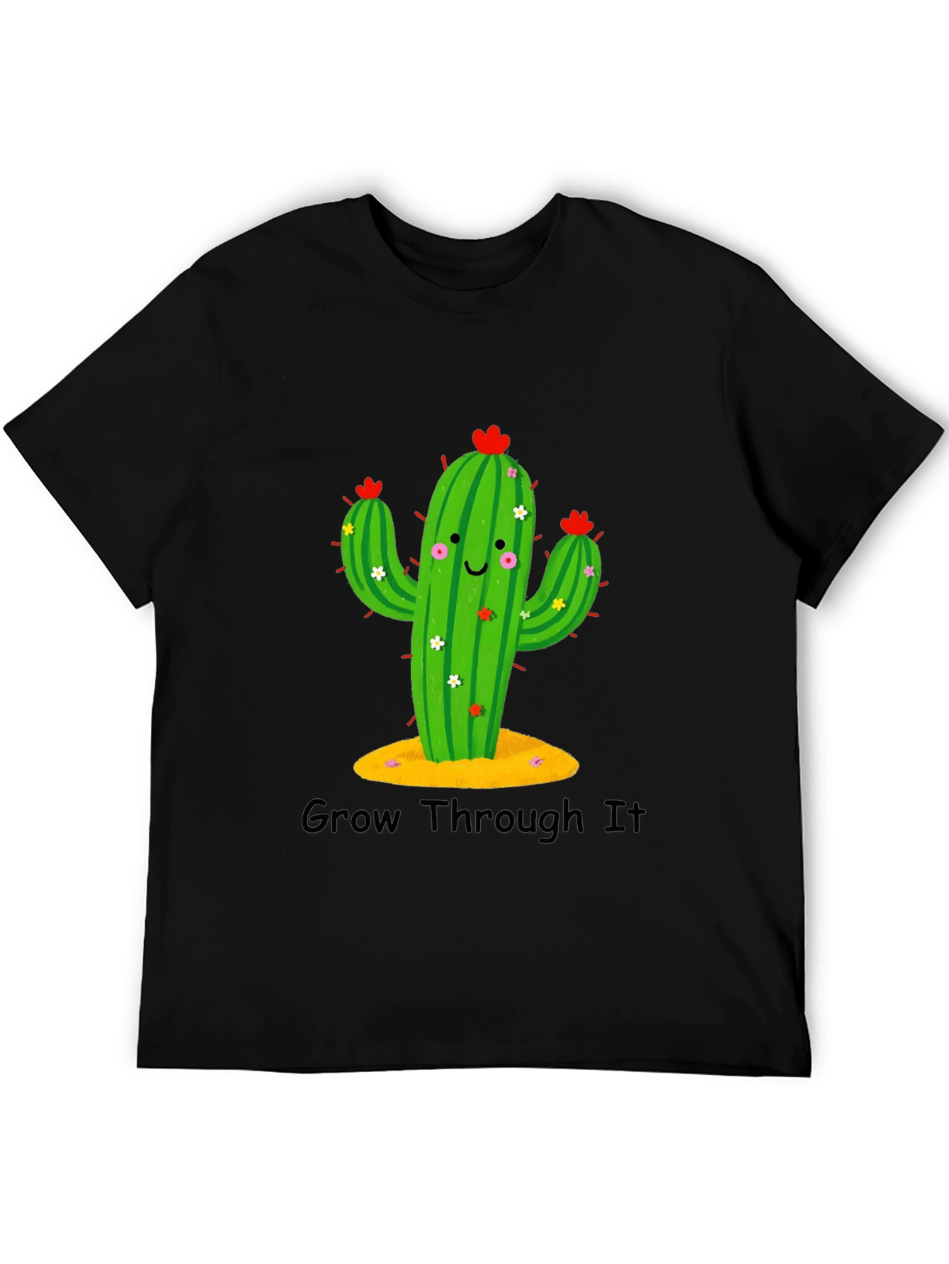 Black Cactus Graphic Tee - Grow Through It view 5