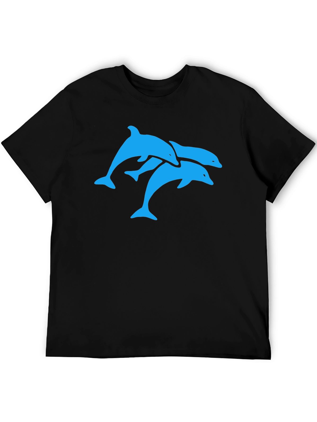 Black Dolphin Trio Graphic Tee - Black Cotton T-Shirt view 5
