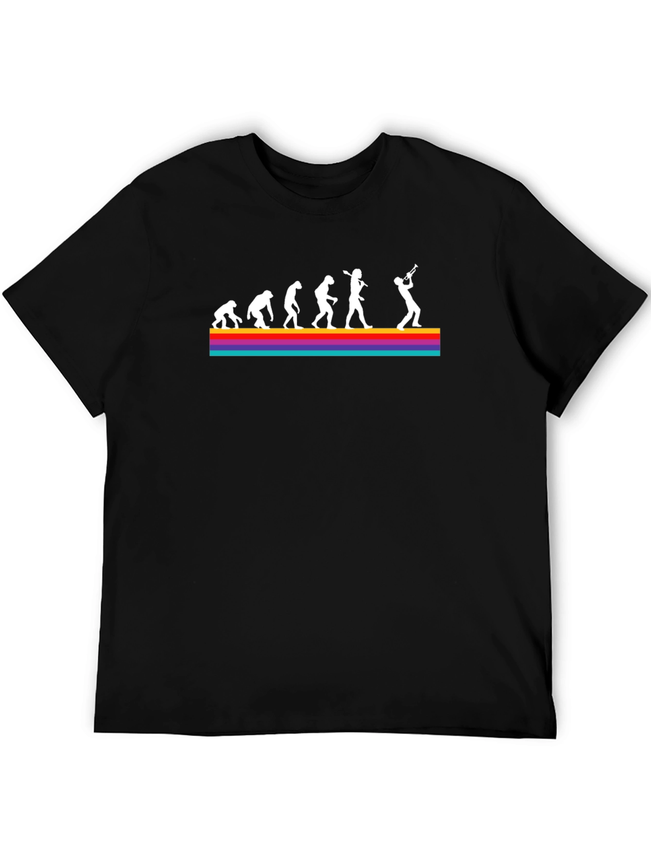 Black Evolution of Music T-Shirt - Trumpet Player Tee view 5